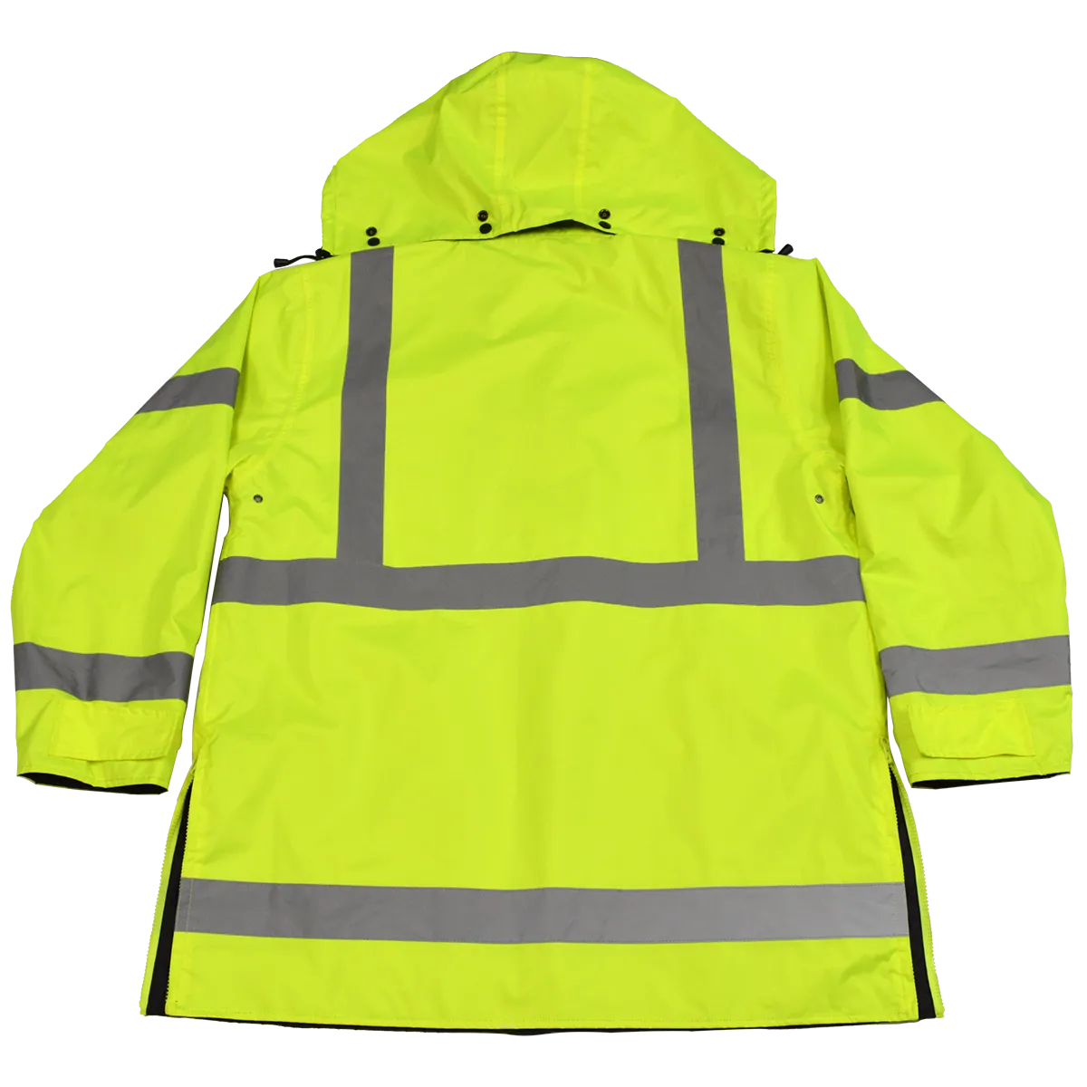 LBPJRV-C3 ANSI Class 3 Lime/ Black Reversible Waterproof Rain Parka Jacket