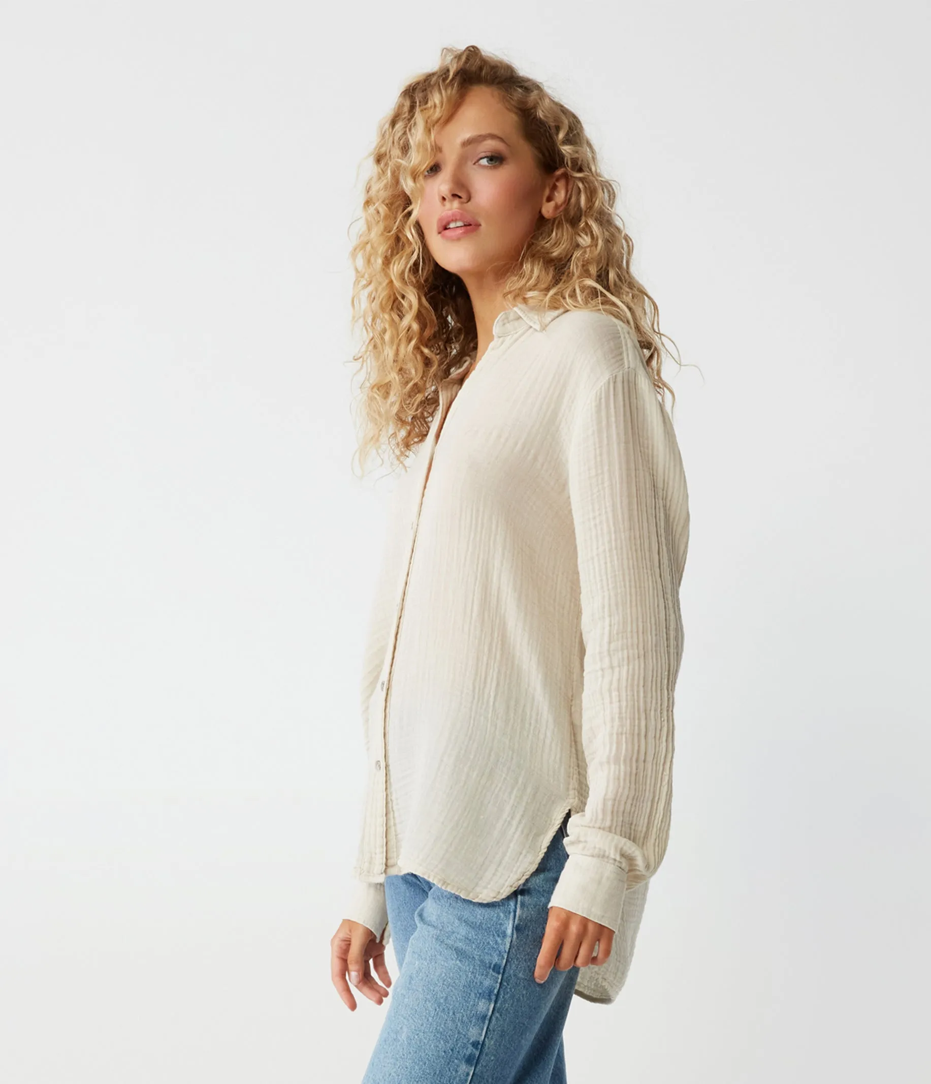 Leo Gauze Button Down Shirt