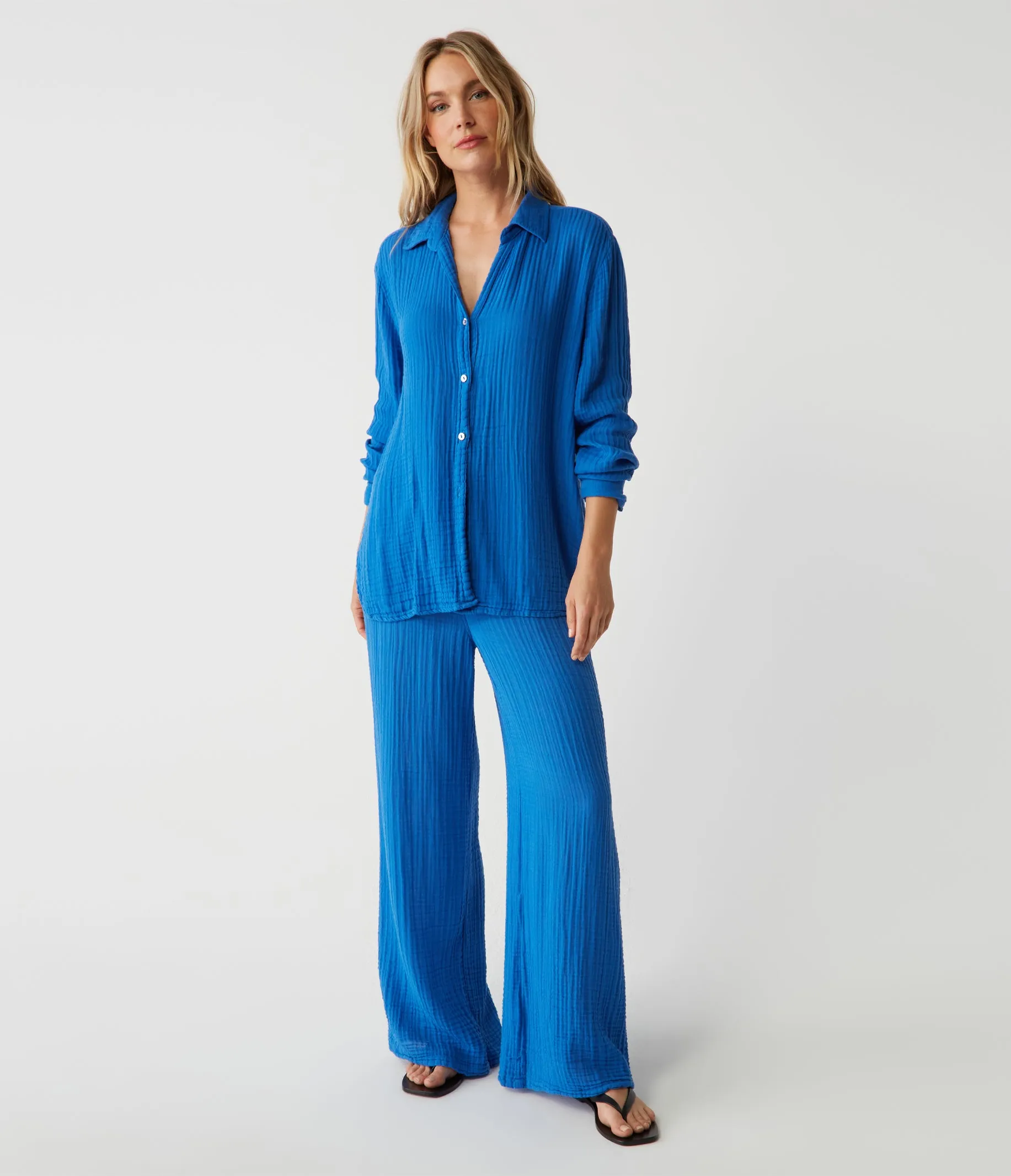 Leo Gauze Button Down Shirt