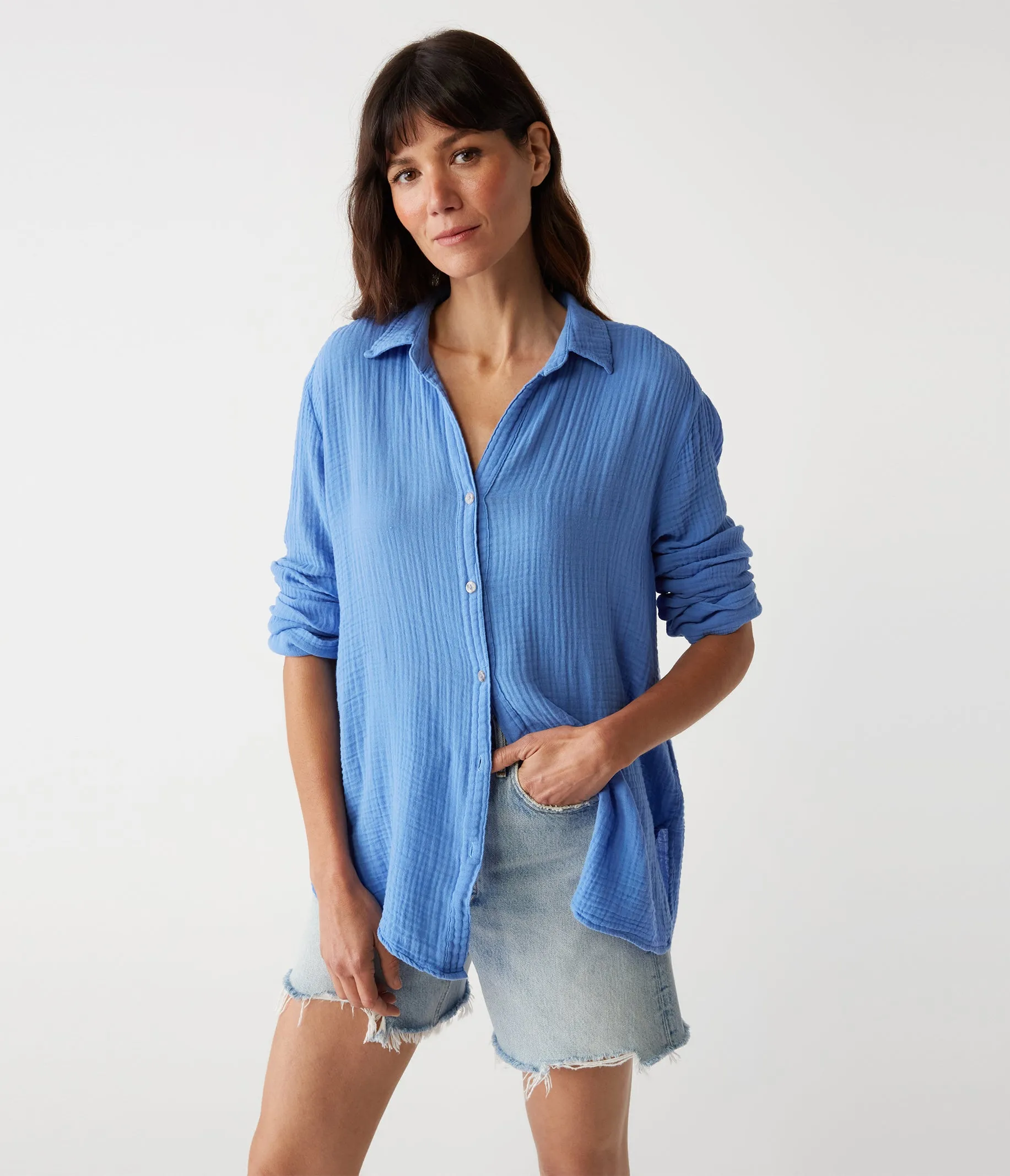 Leo Gauze Button Down Shirt