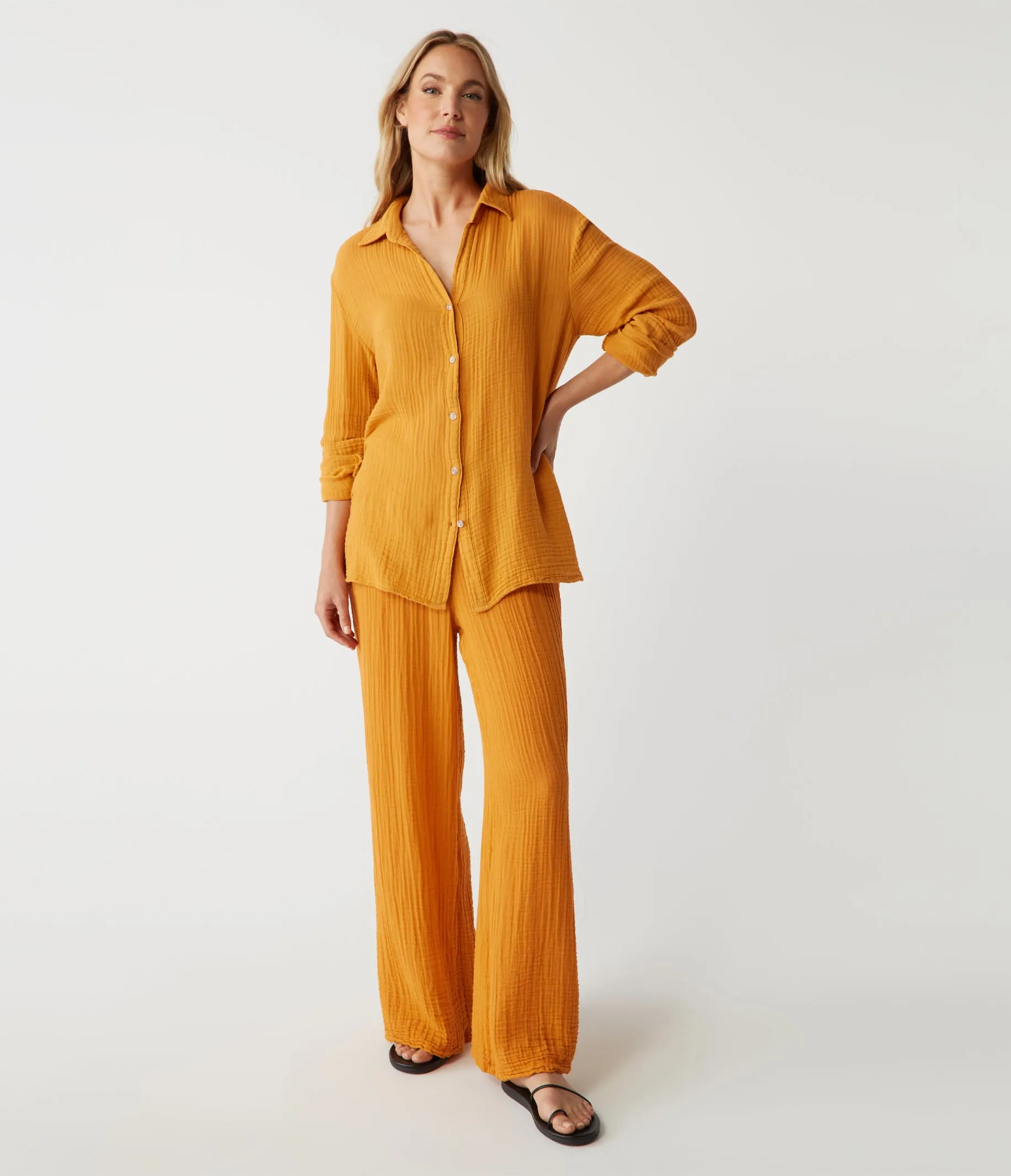 Leo Gauze Button Down Shirt