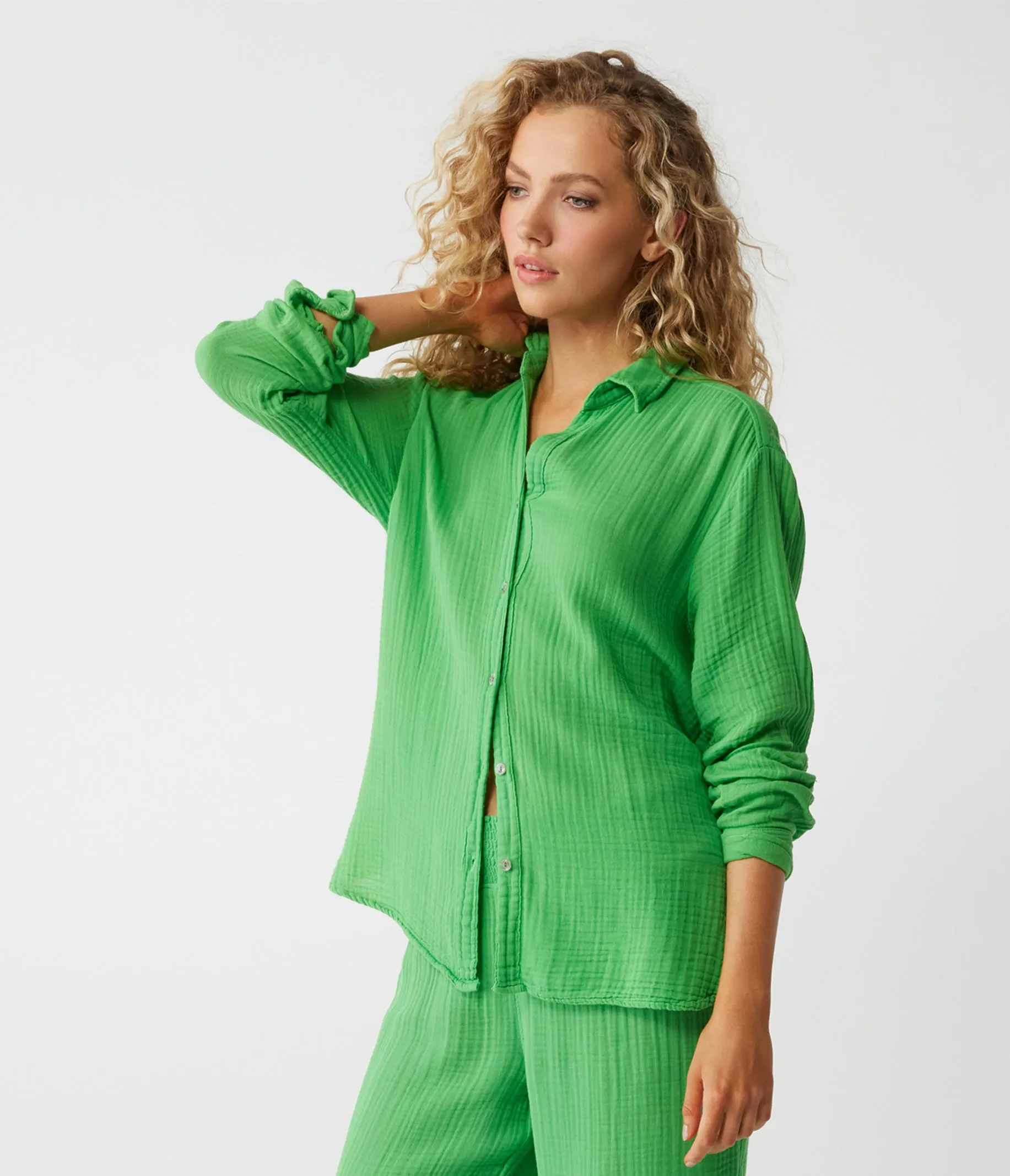 Leo Gauze Button Down Shirt