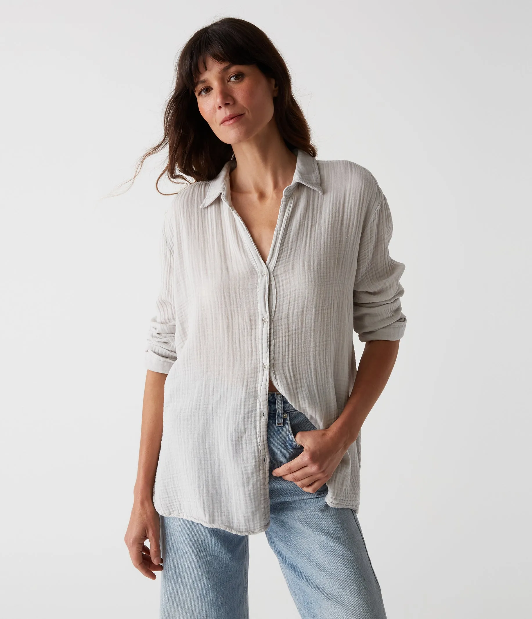 Leo Gauze Button Down Shirt