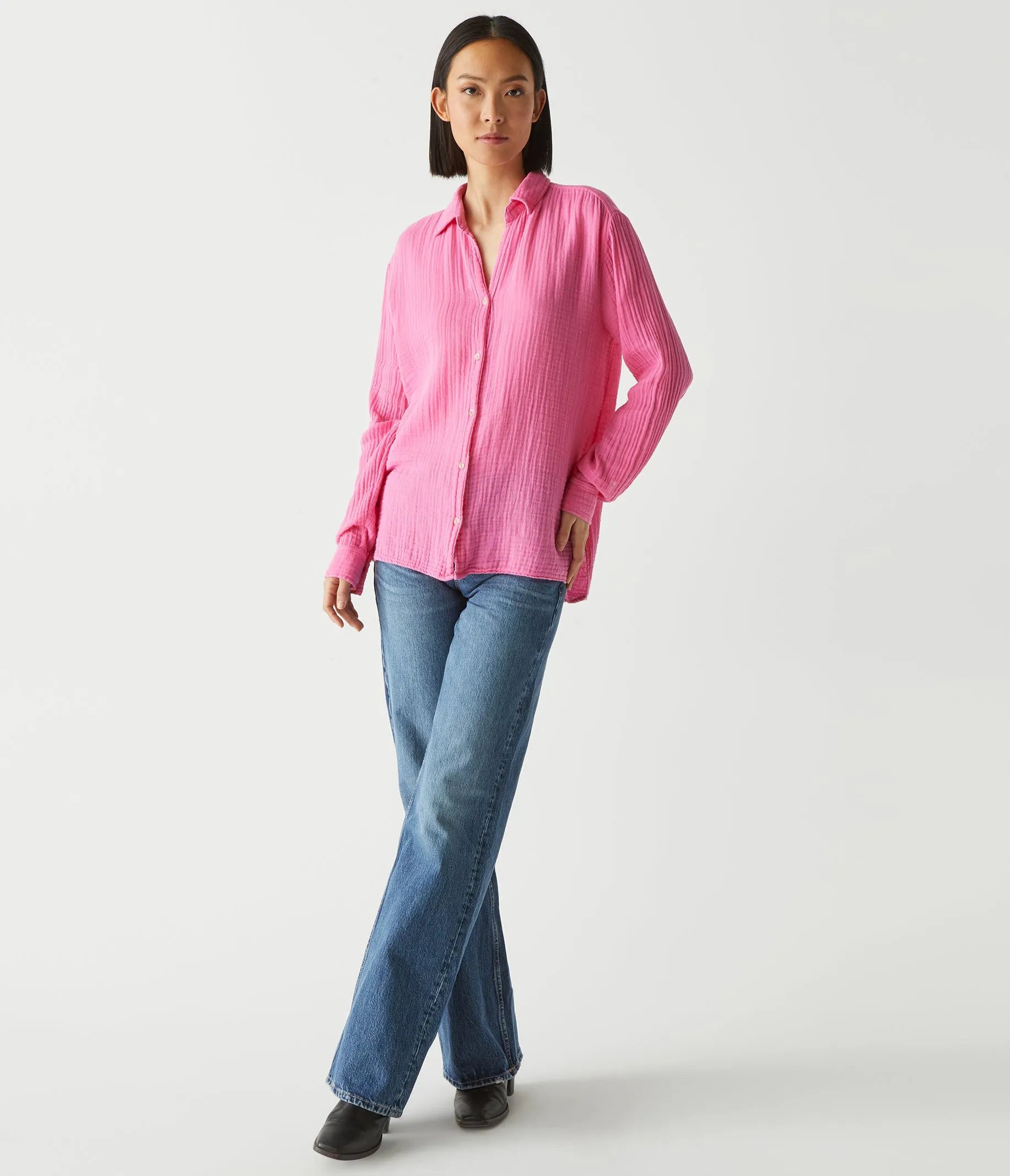 Leo Gauze Button Down Shirt