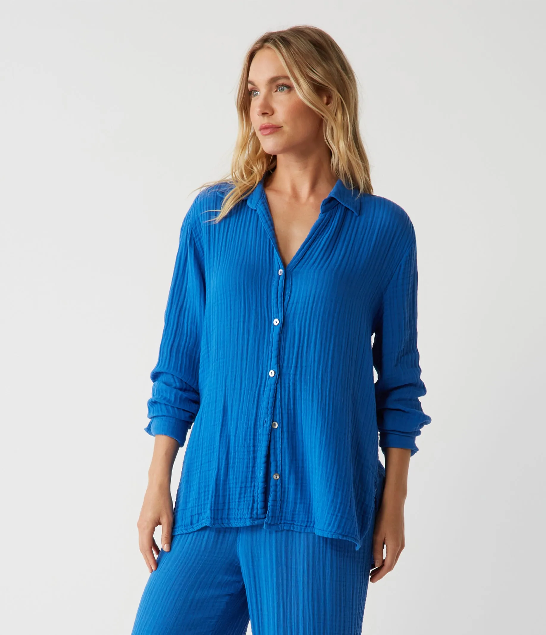 Leo Gauze Button Down Shirt