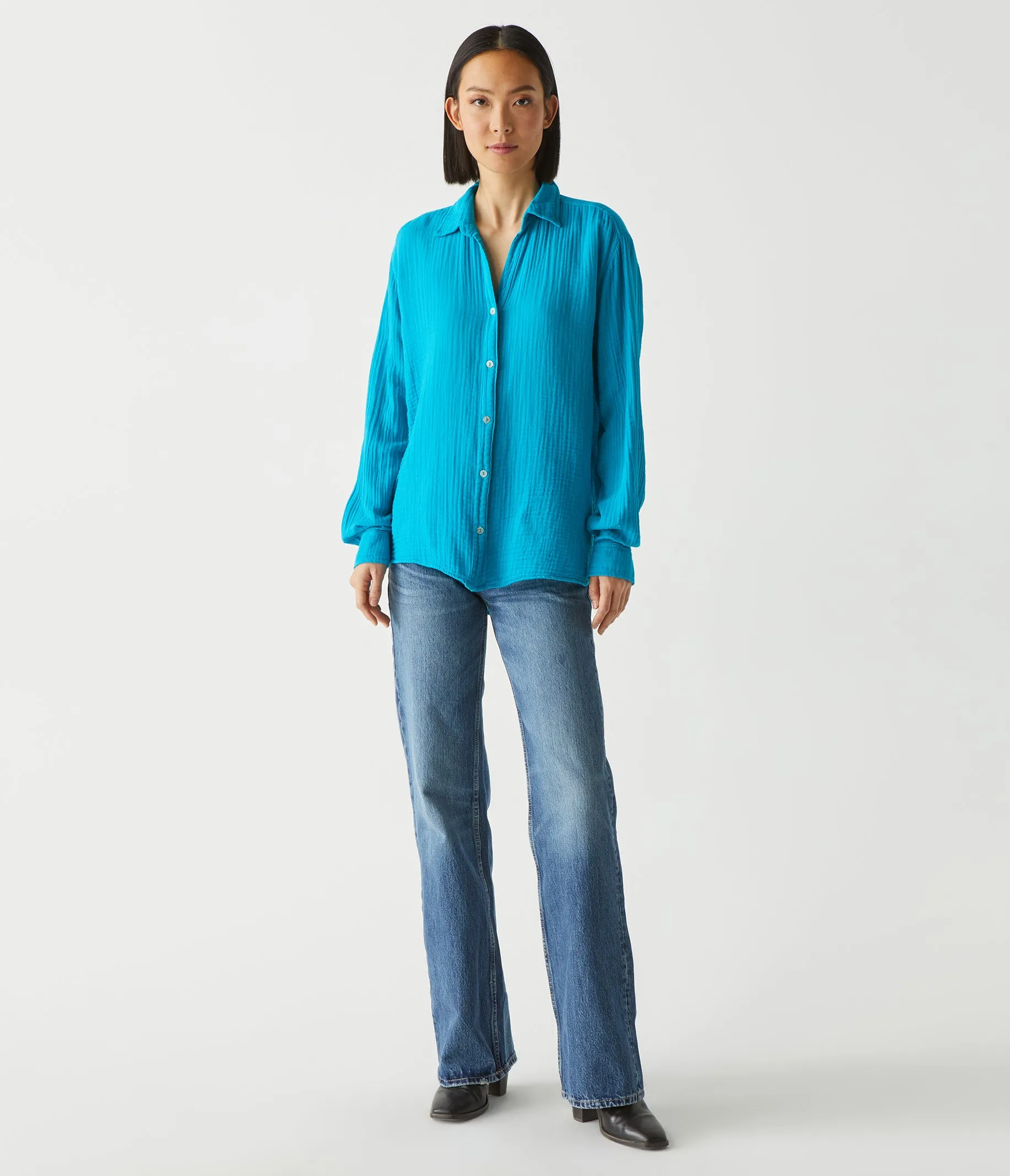 Leo Gauze Button Down Shirt
