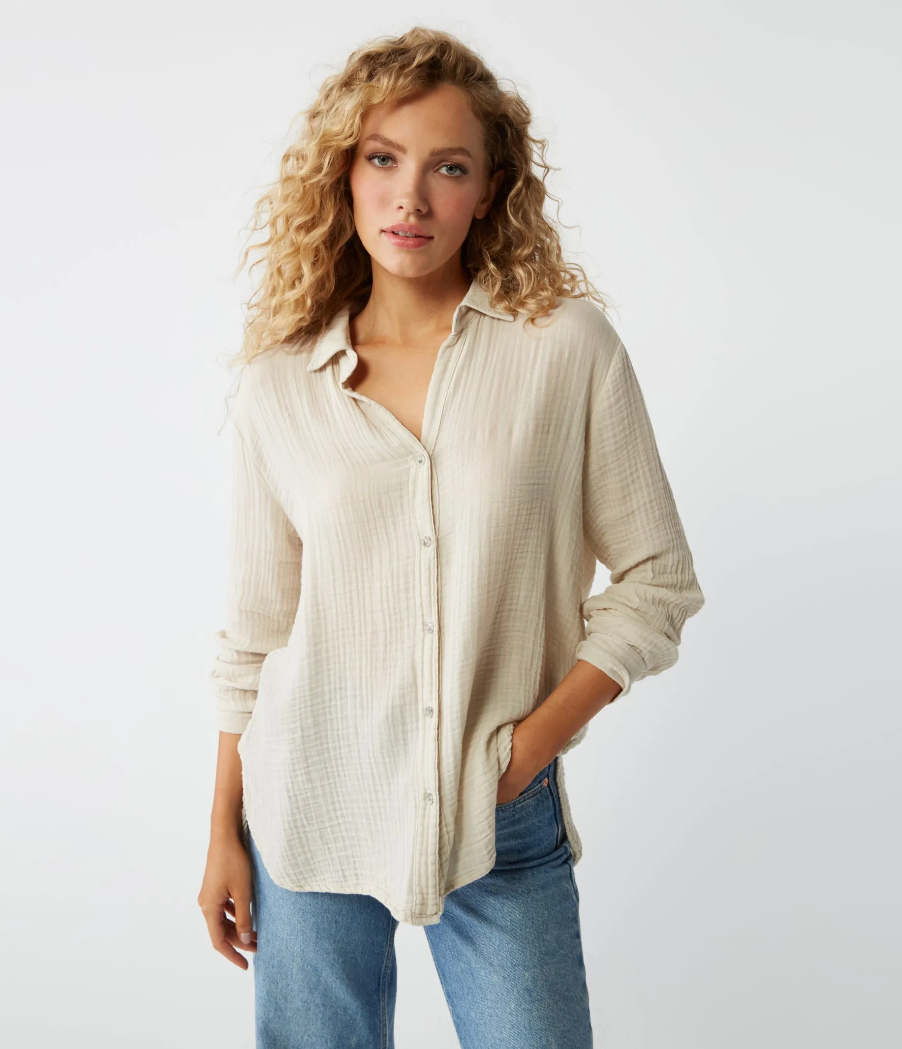 Leo Gauze Button Down Shirt