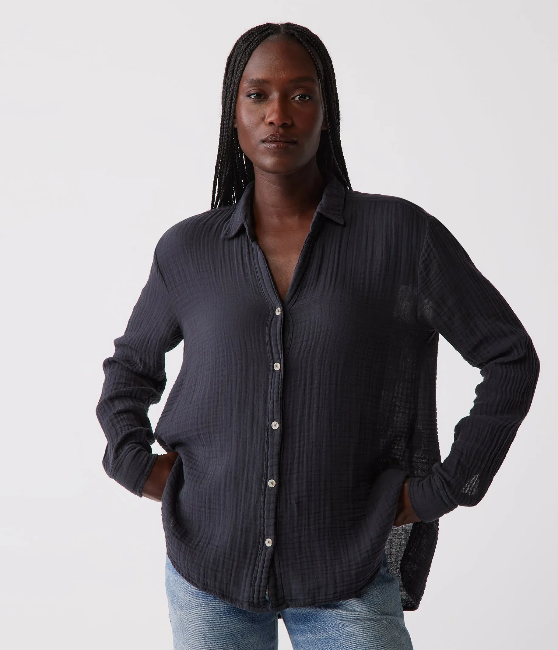Leo Gauze Button Down Shirt