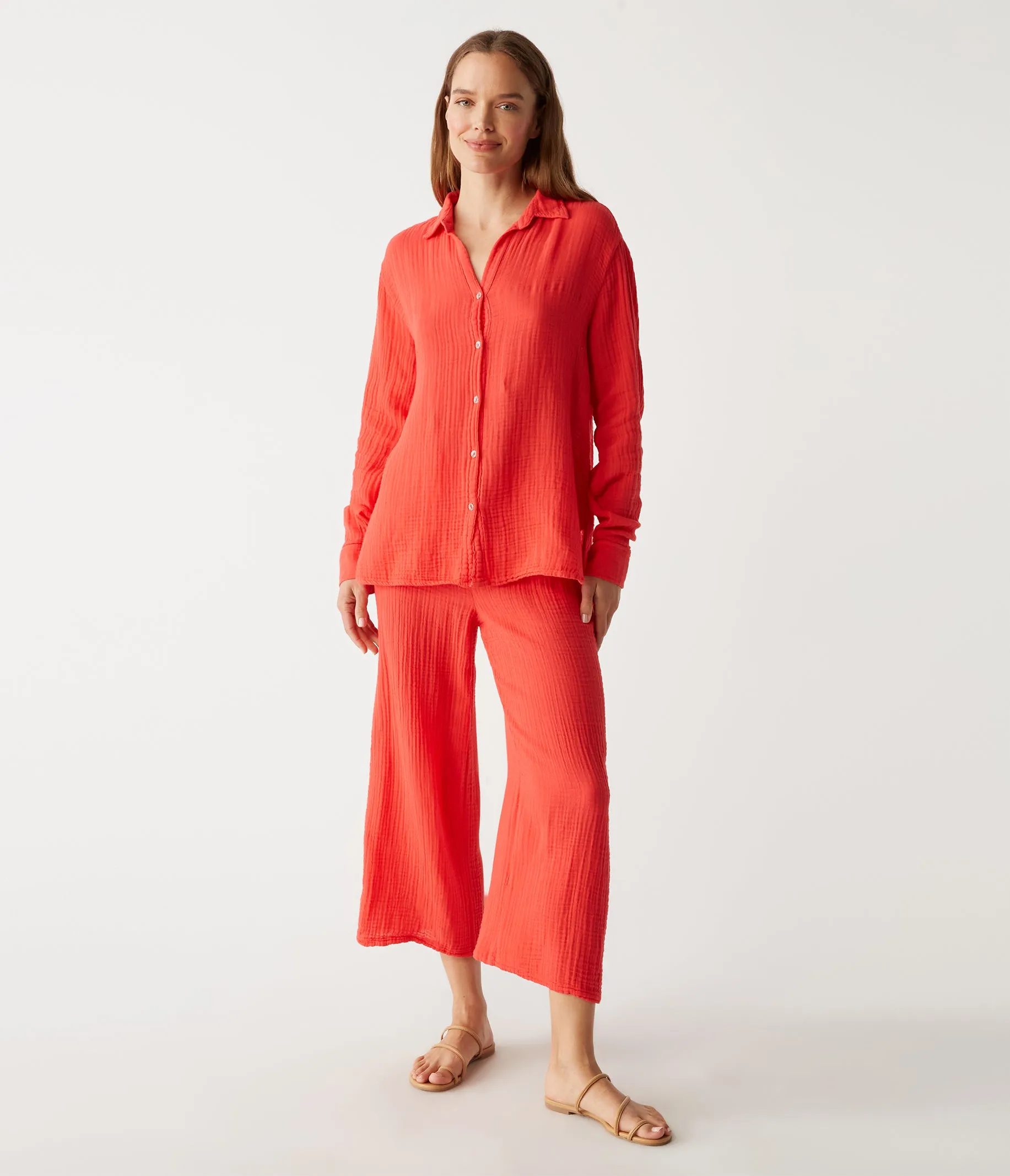 Leo Gauze Button Down Shirt