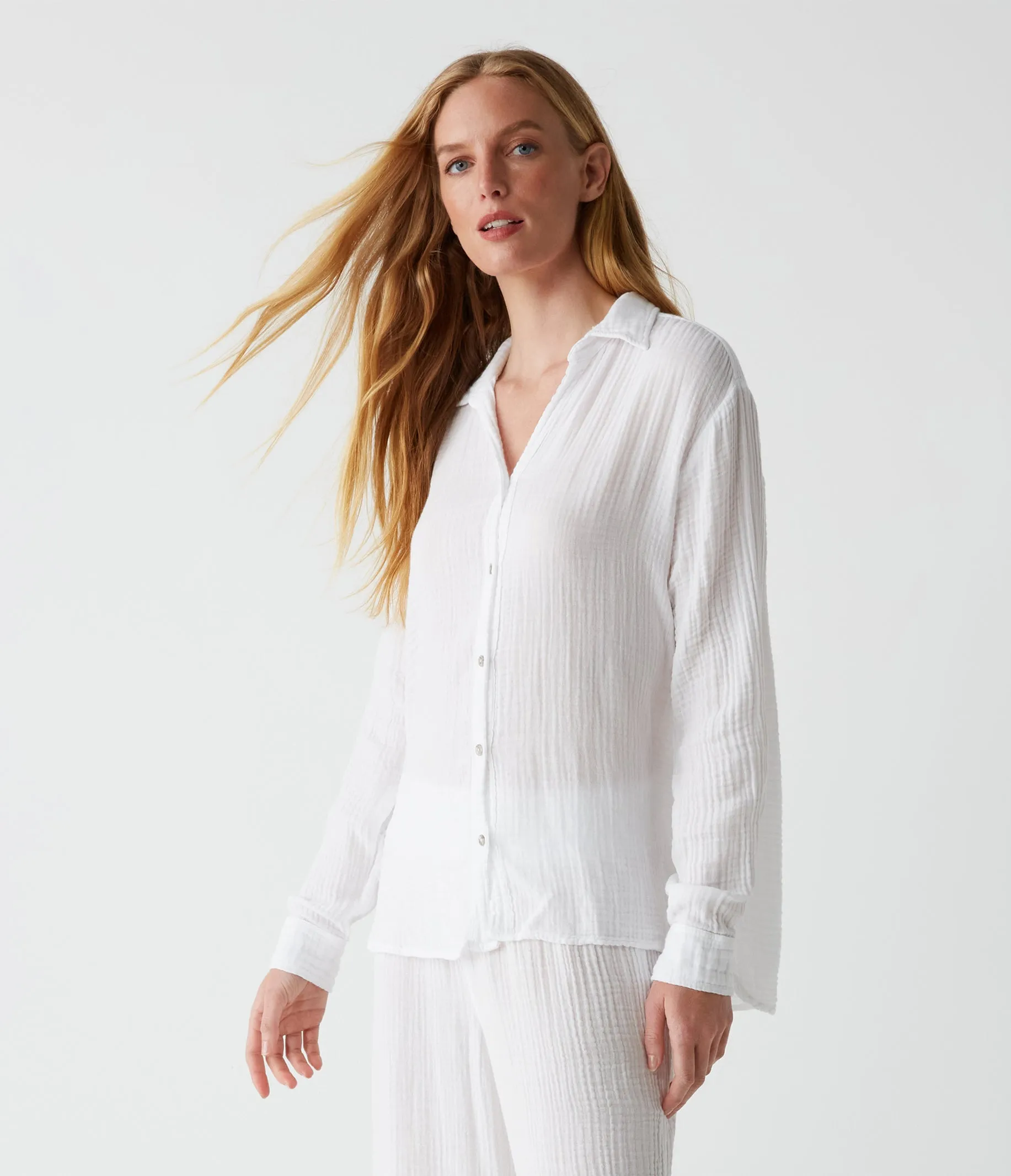 Leo Gauze Button Down Shirt