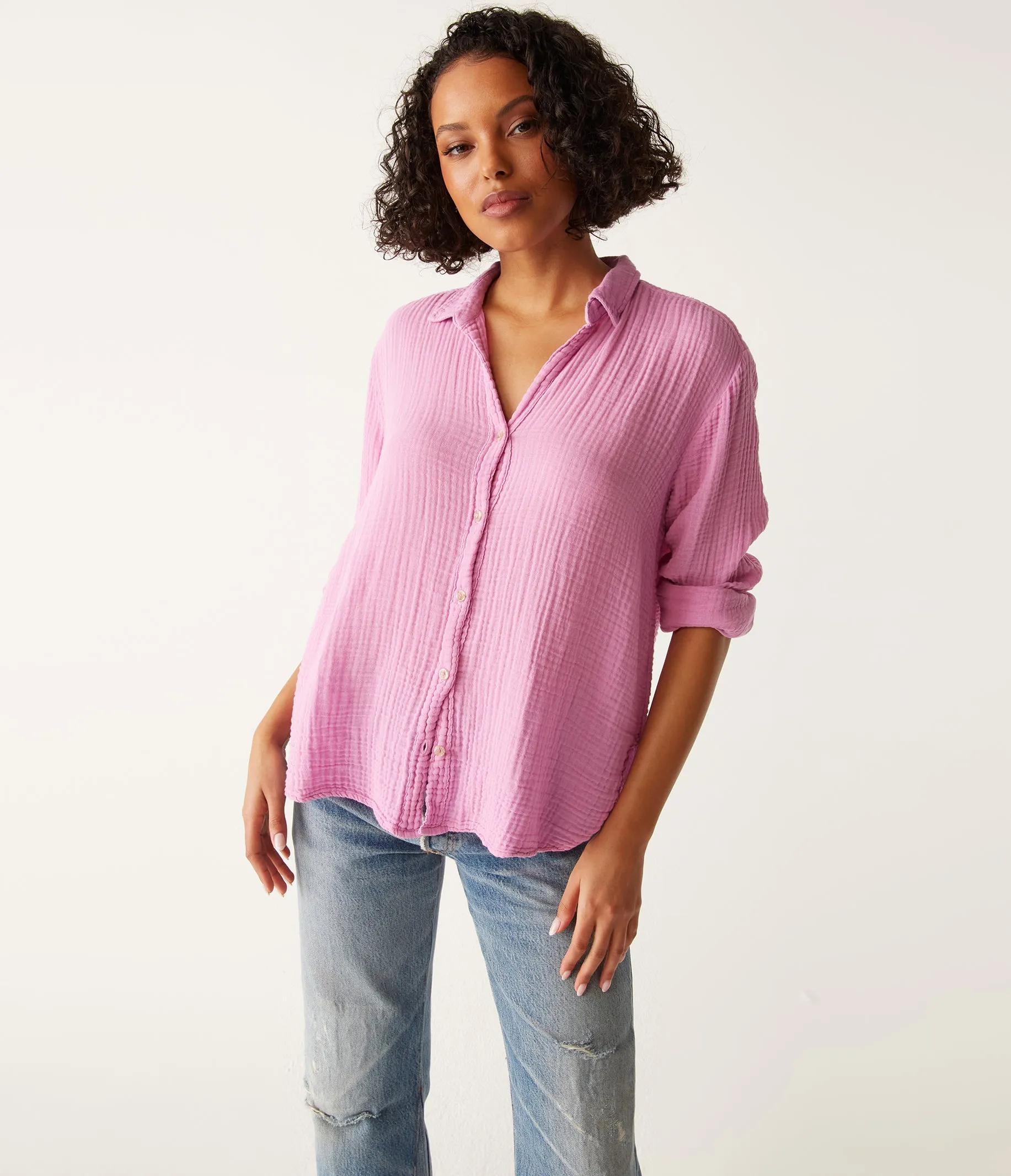 Leo Gauze Button Down Shirt
