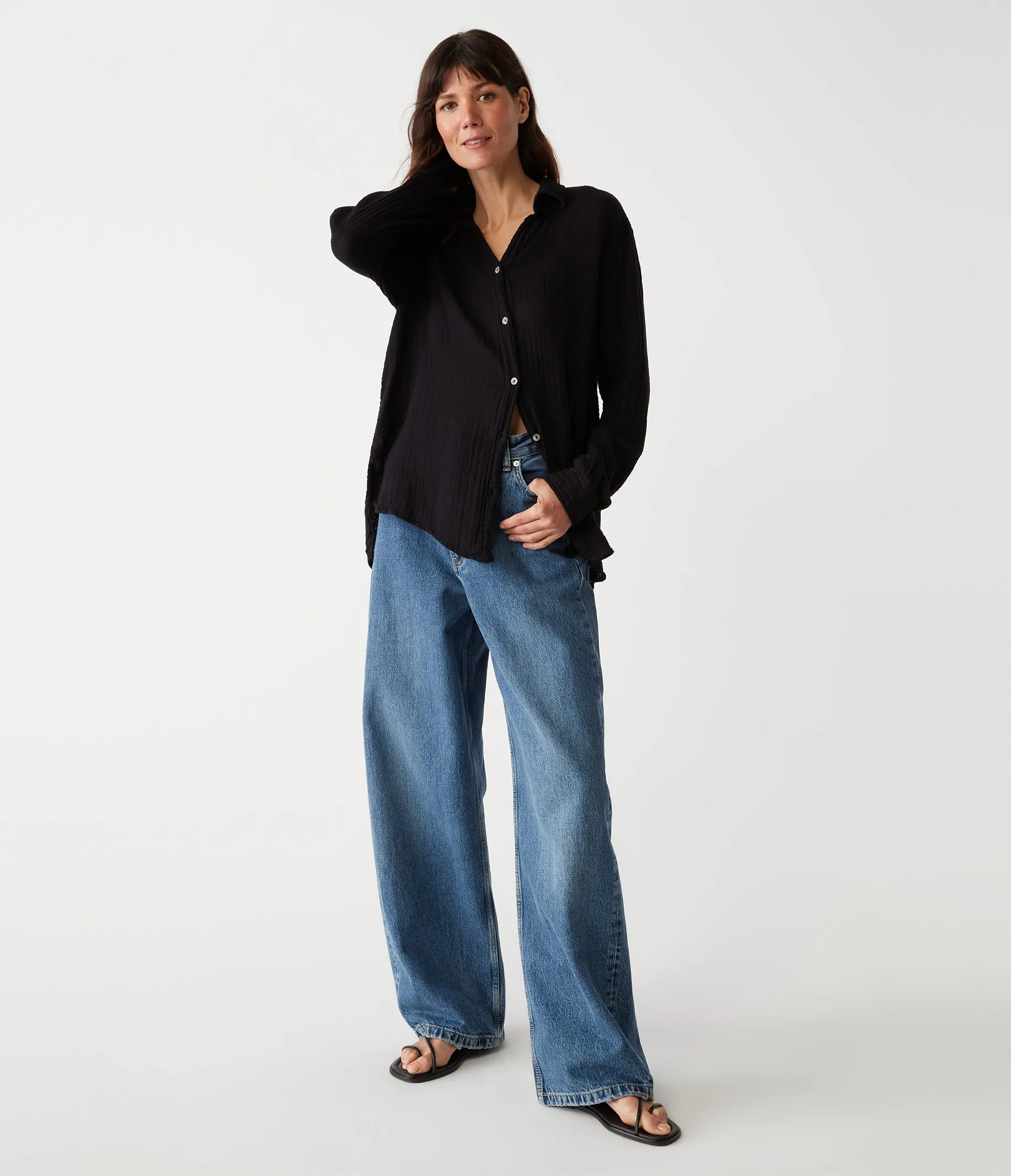 Leo Gauze Button Down Shirt