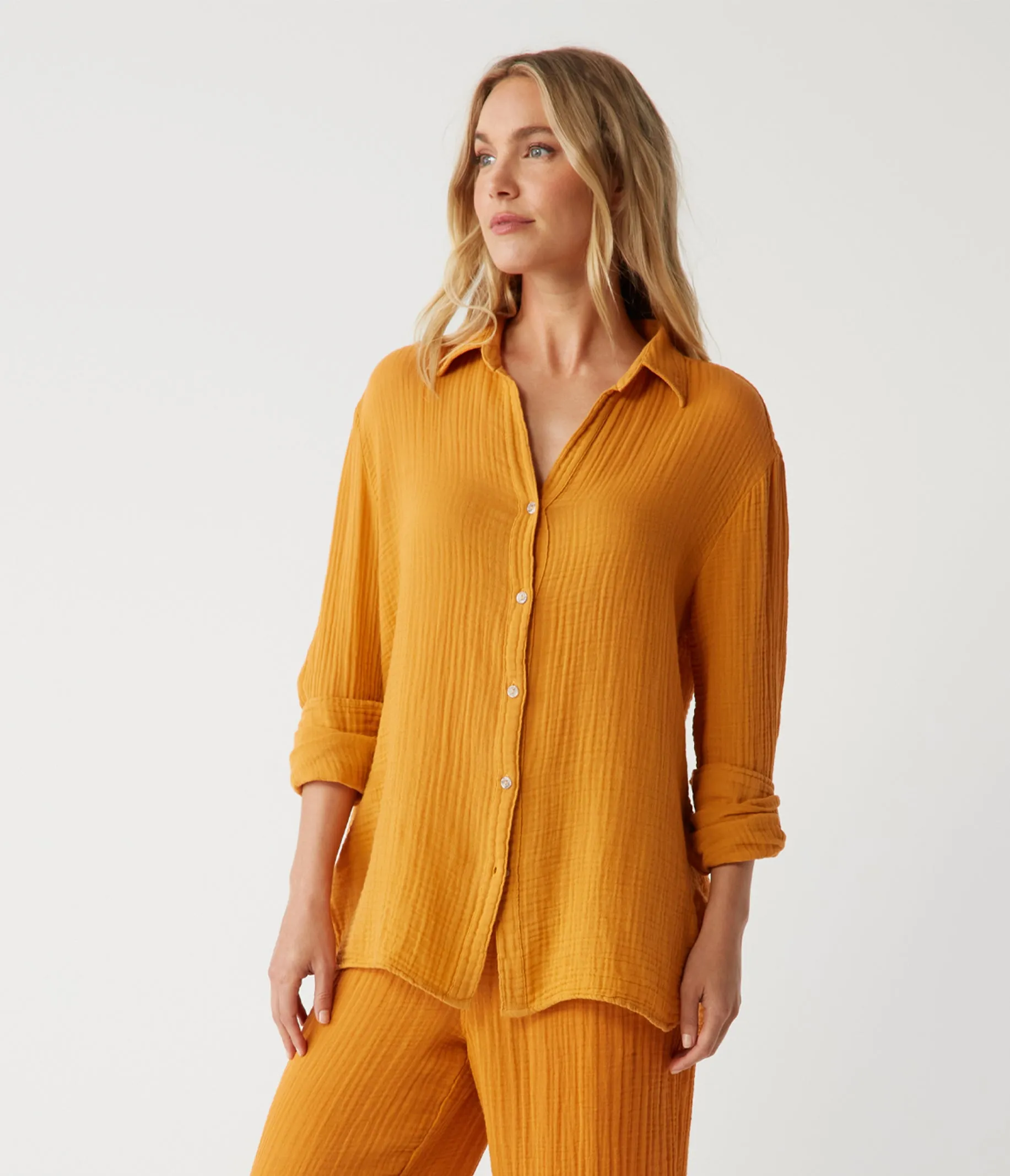 Leo Gauze Button Down Shirt