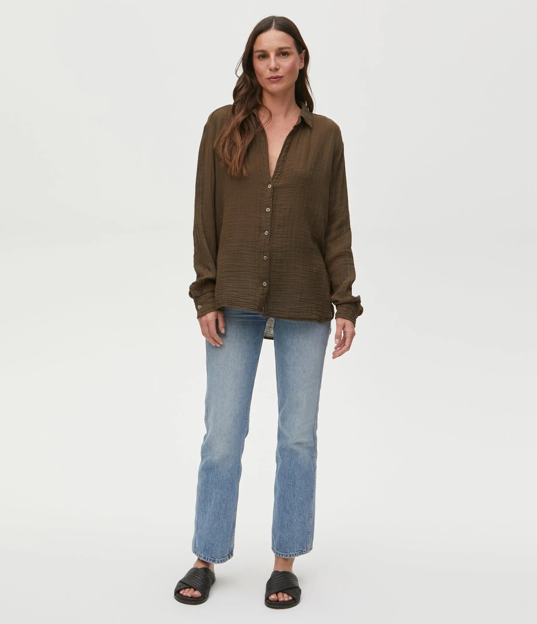 Leo Gauze Button Down Shirt