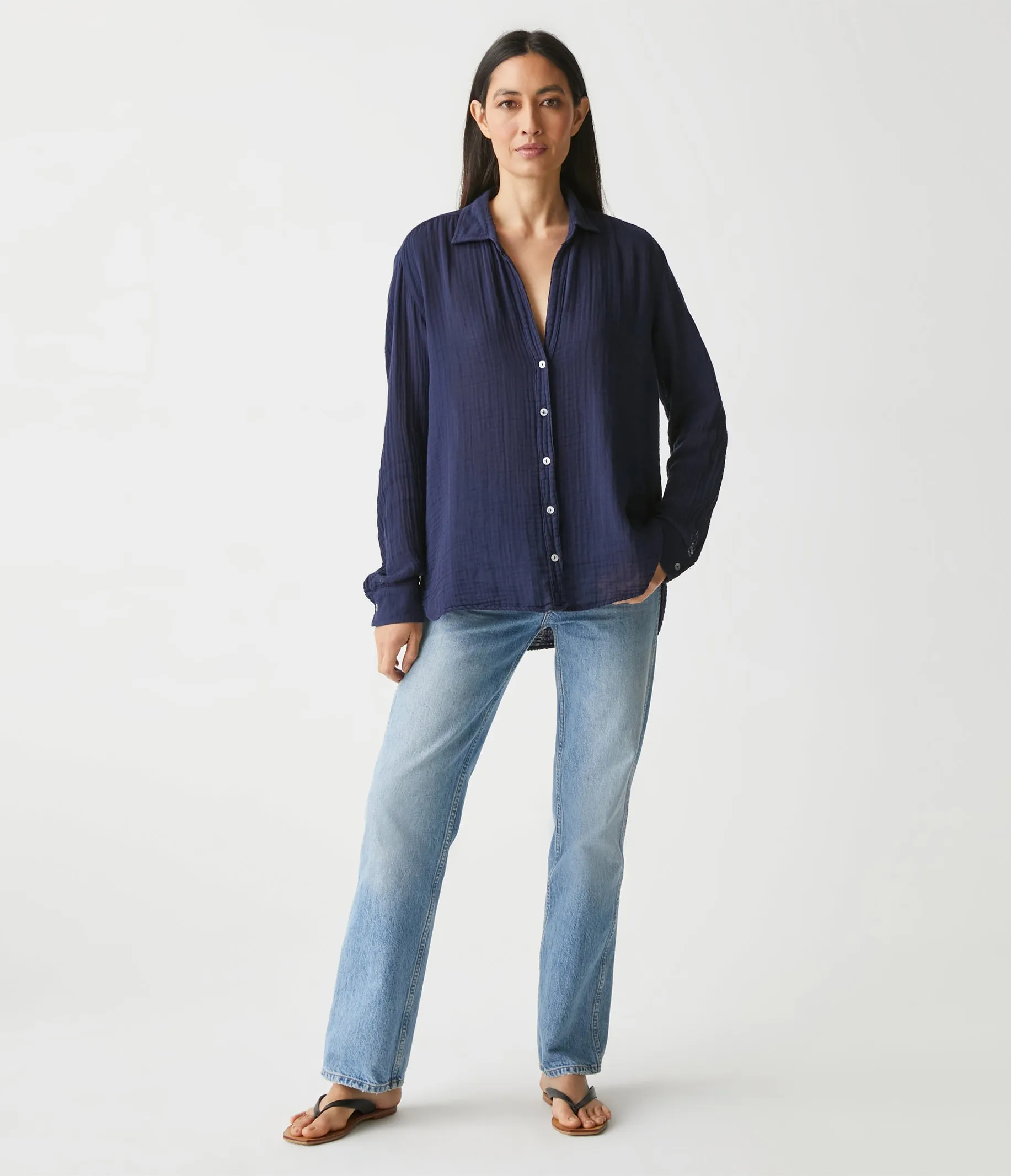Leo Gauze Button Down Shirt