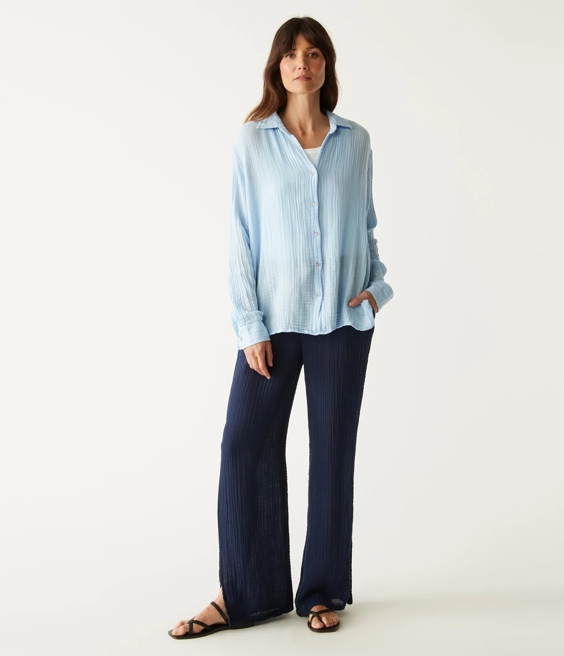 Leo Gauze Button Down Shirt