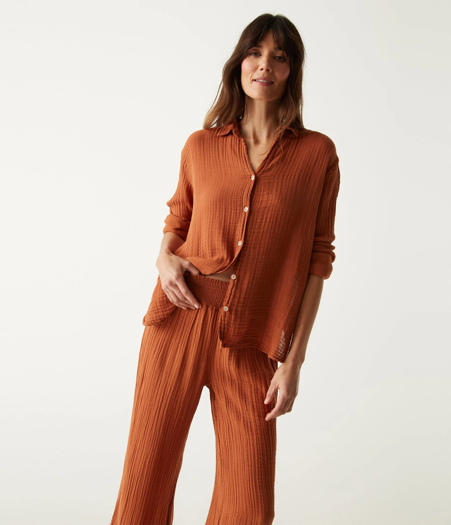 Leo Gauze Button Down Shirt