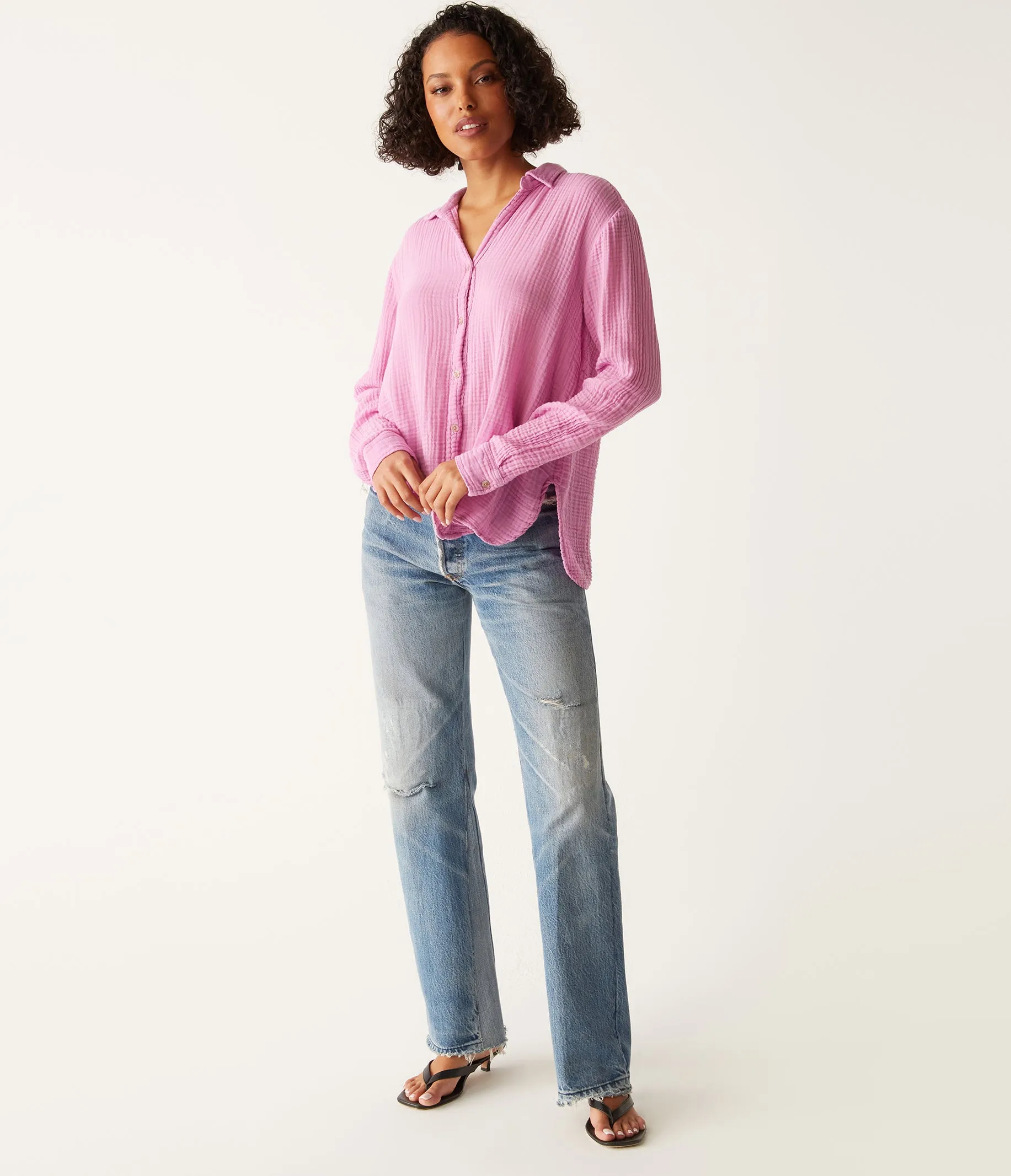 Leo Gauze Button Down Shirt