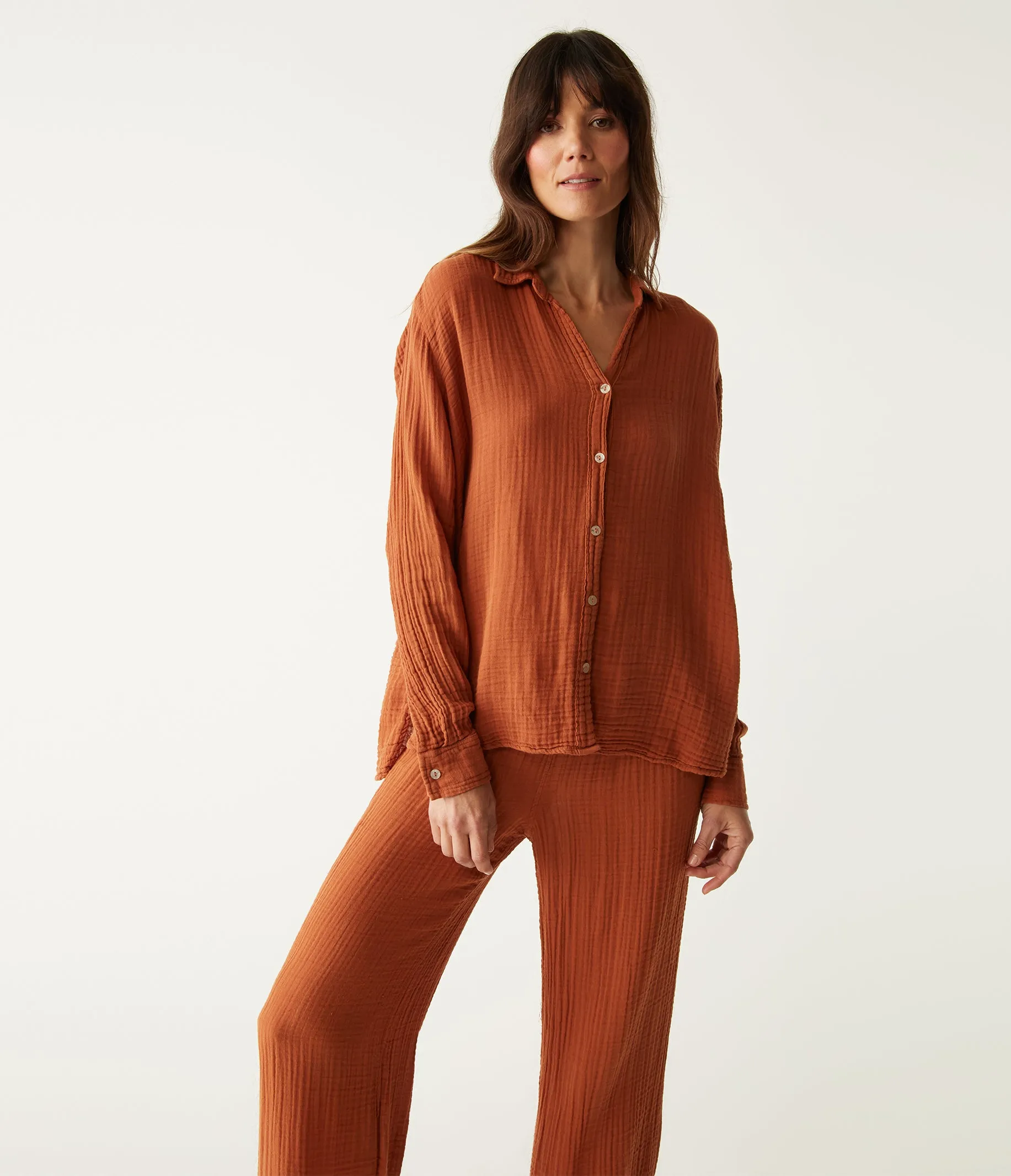 Leo Gauze Button Down Shirt