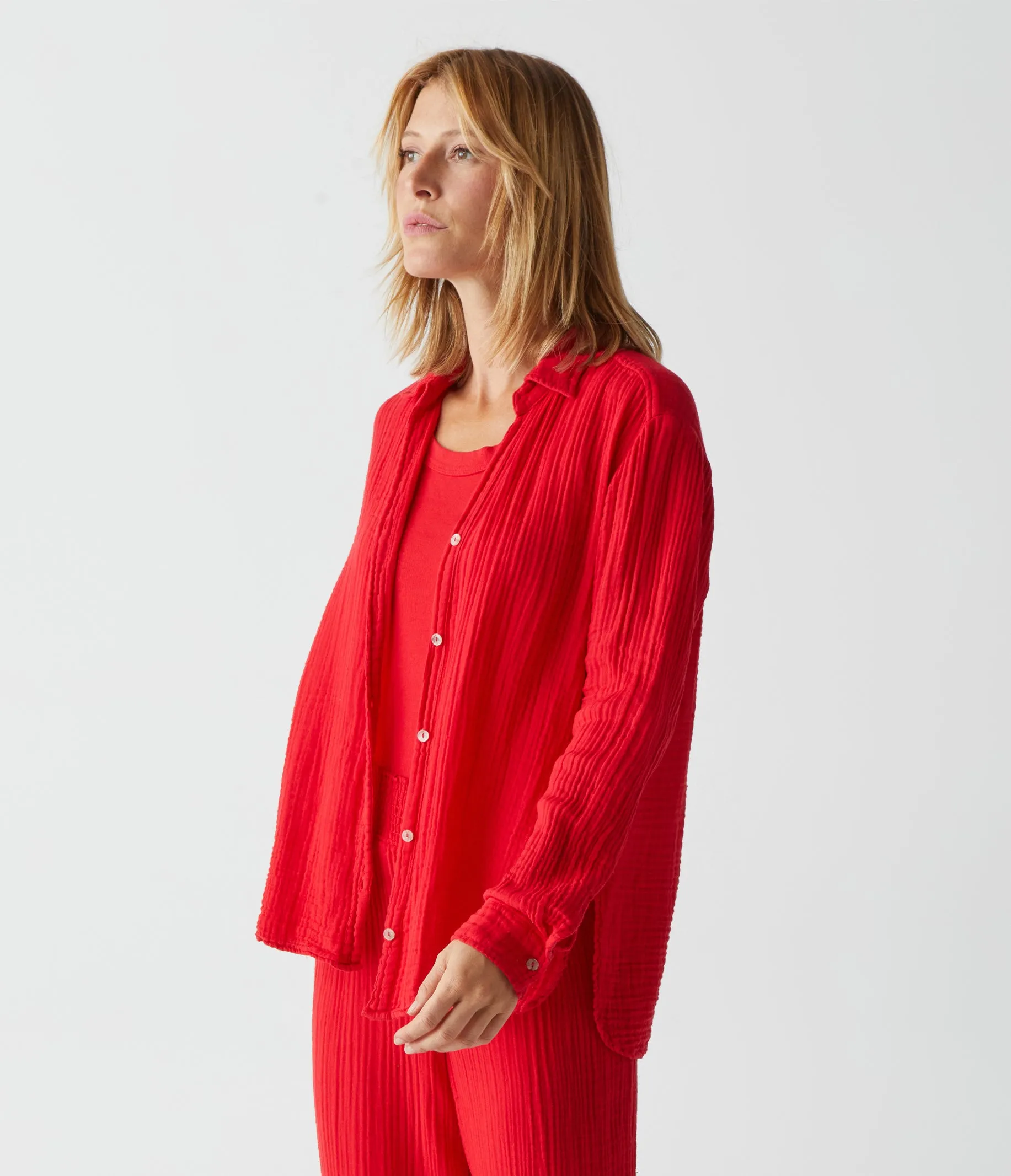 Leo Gauze Button Down Shirt