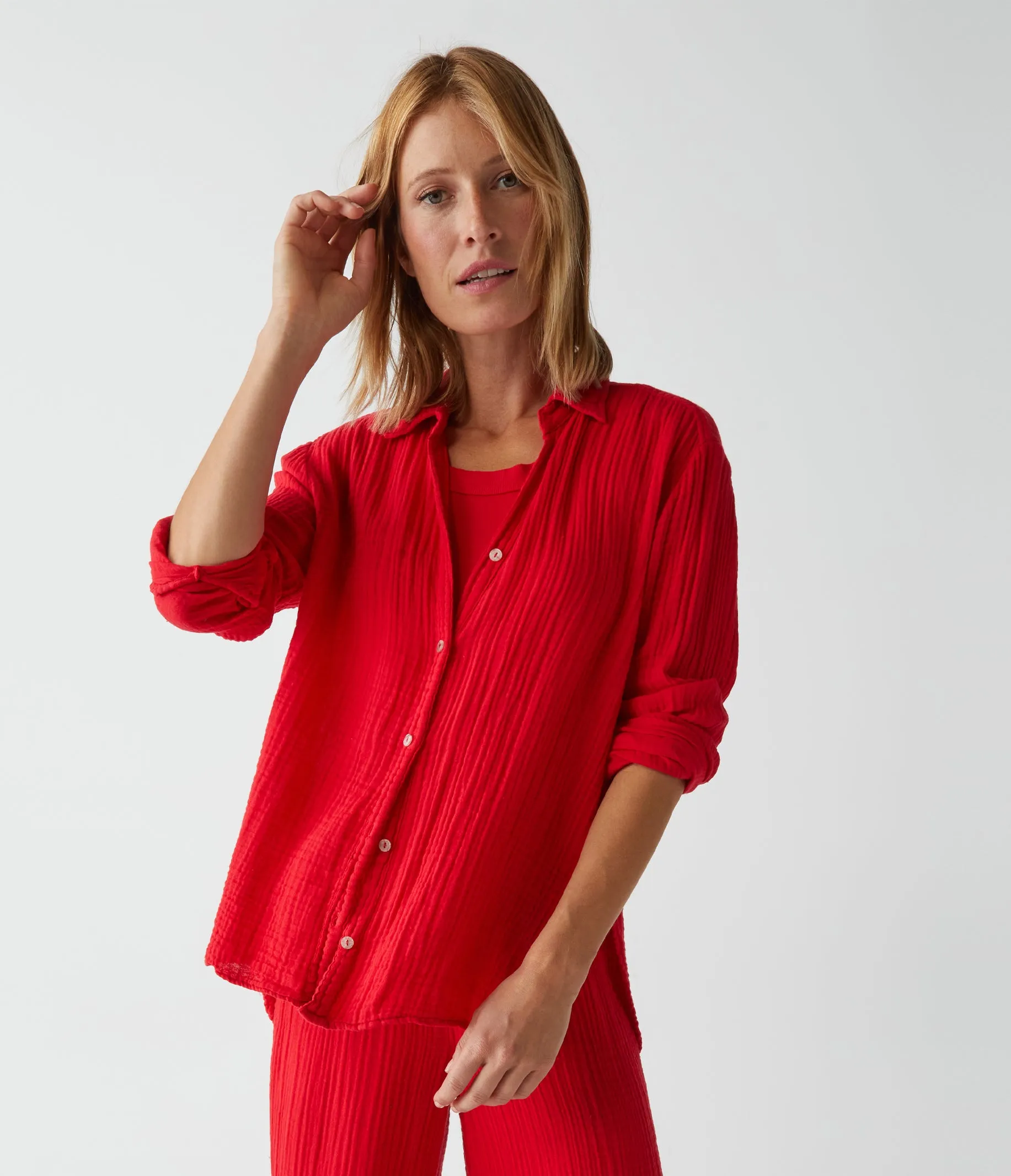 Leo Gauze Button Down Shirt