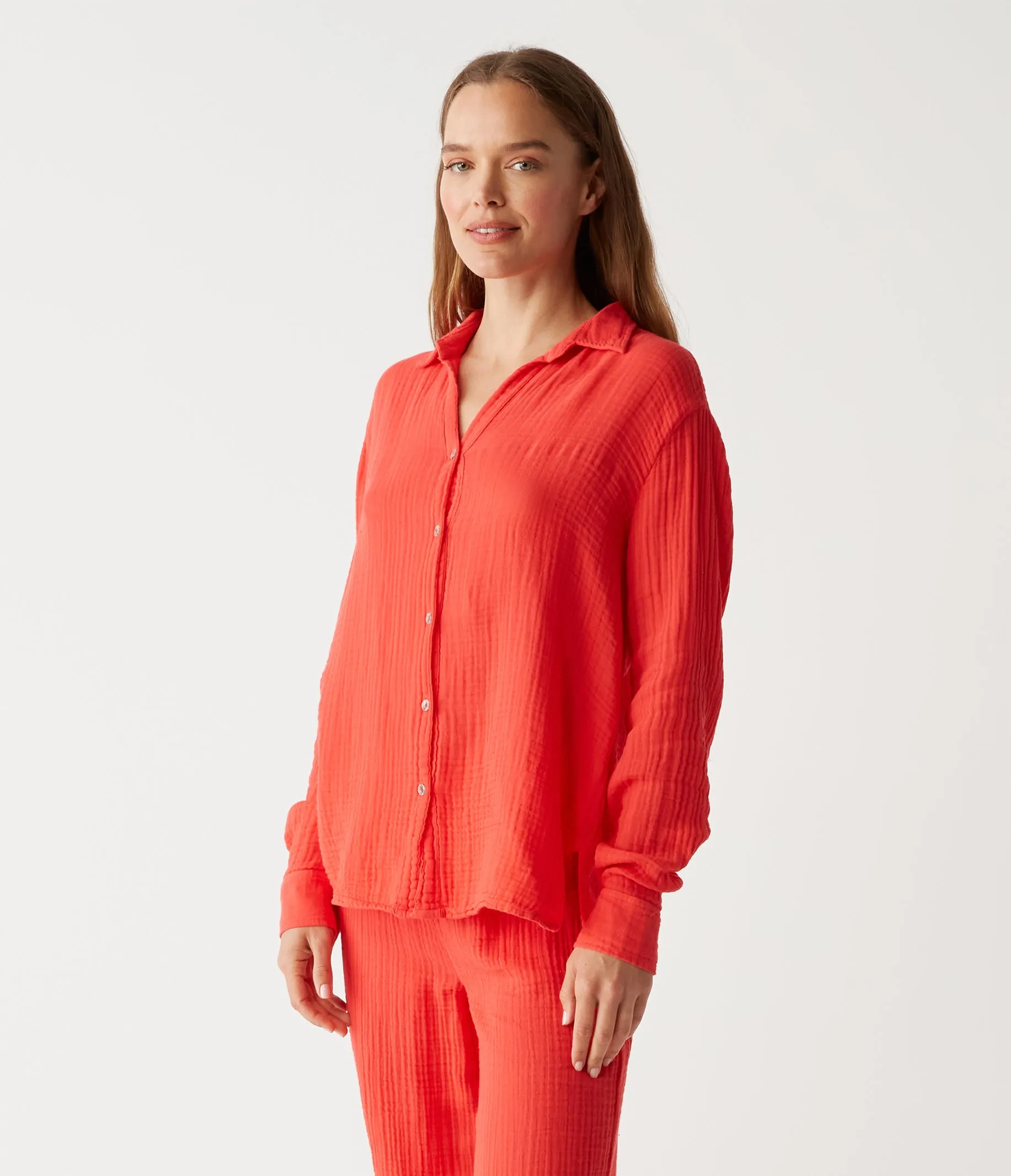 Leo Gauze Button Down Shirt