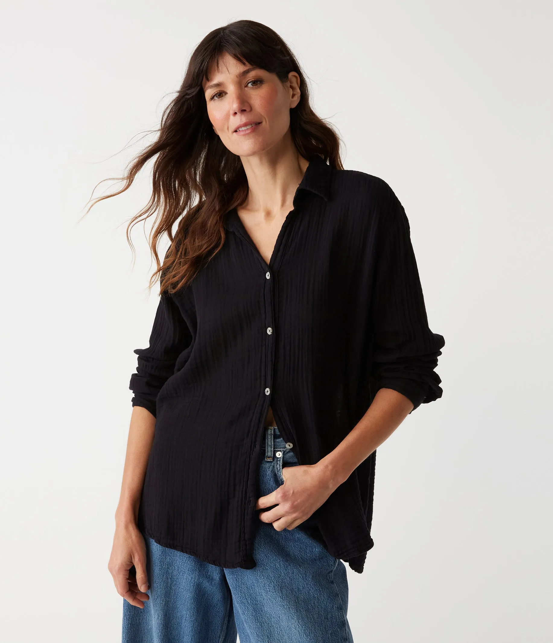 Leo Gauze Button Down Shirt