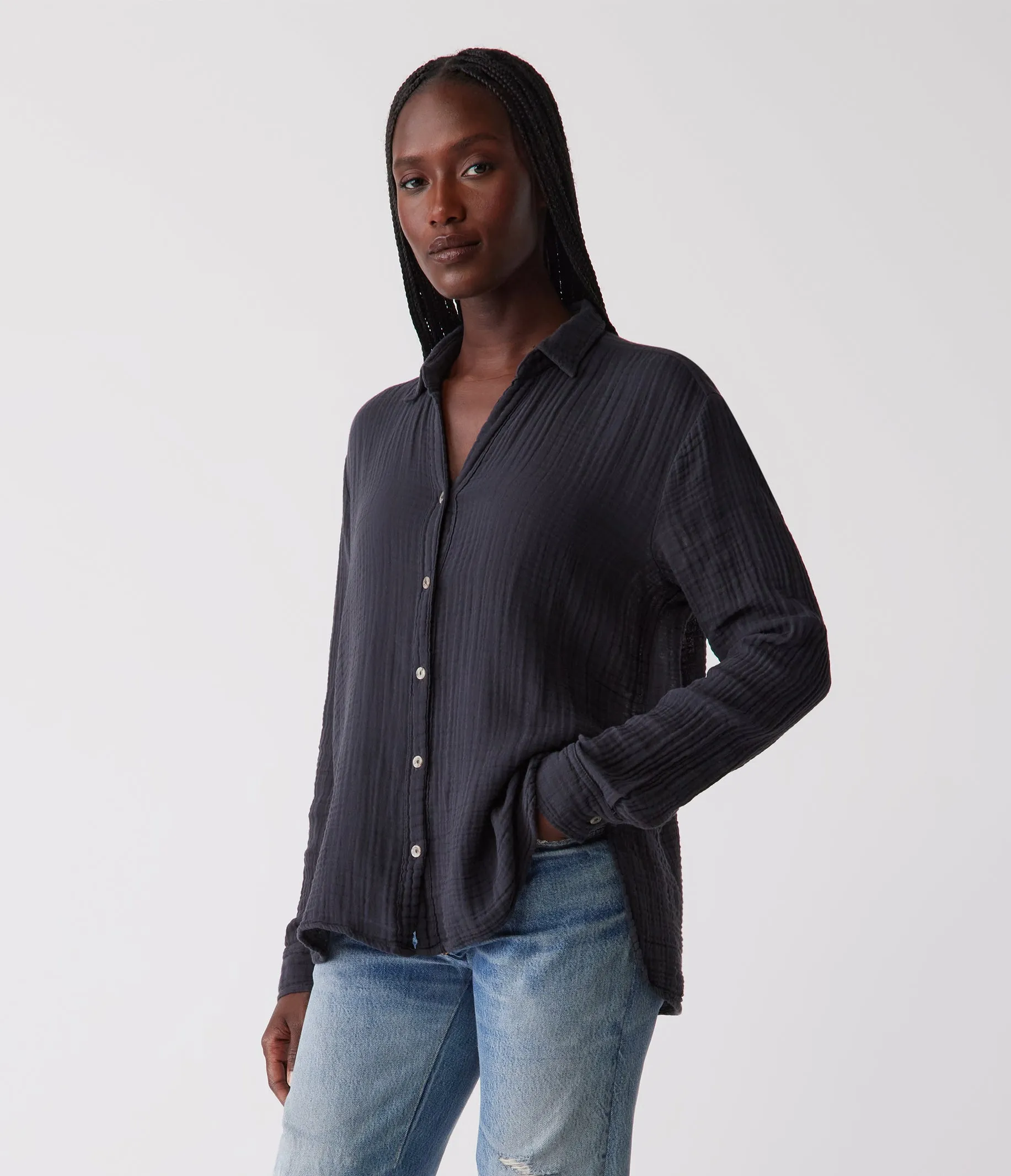 Leo Gauze Button Down Shirt