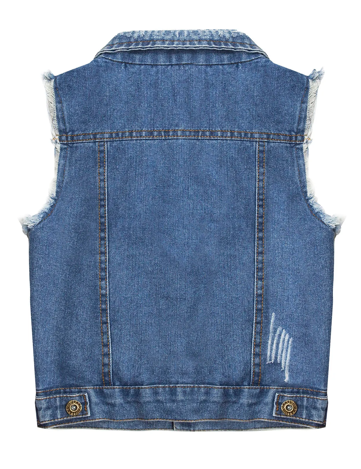 Little Kid Jean Vest Junior Ripped Denim Vest Tops