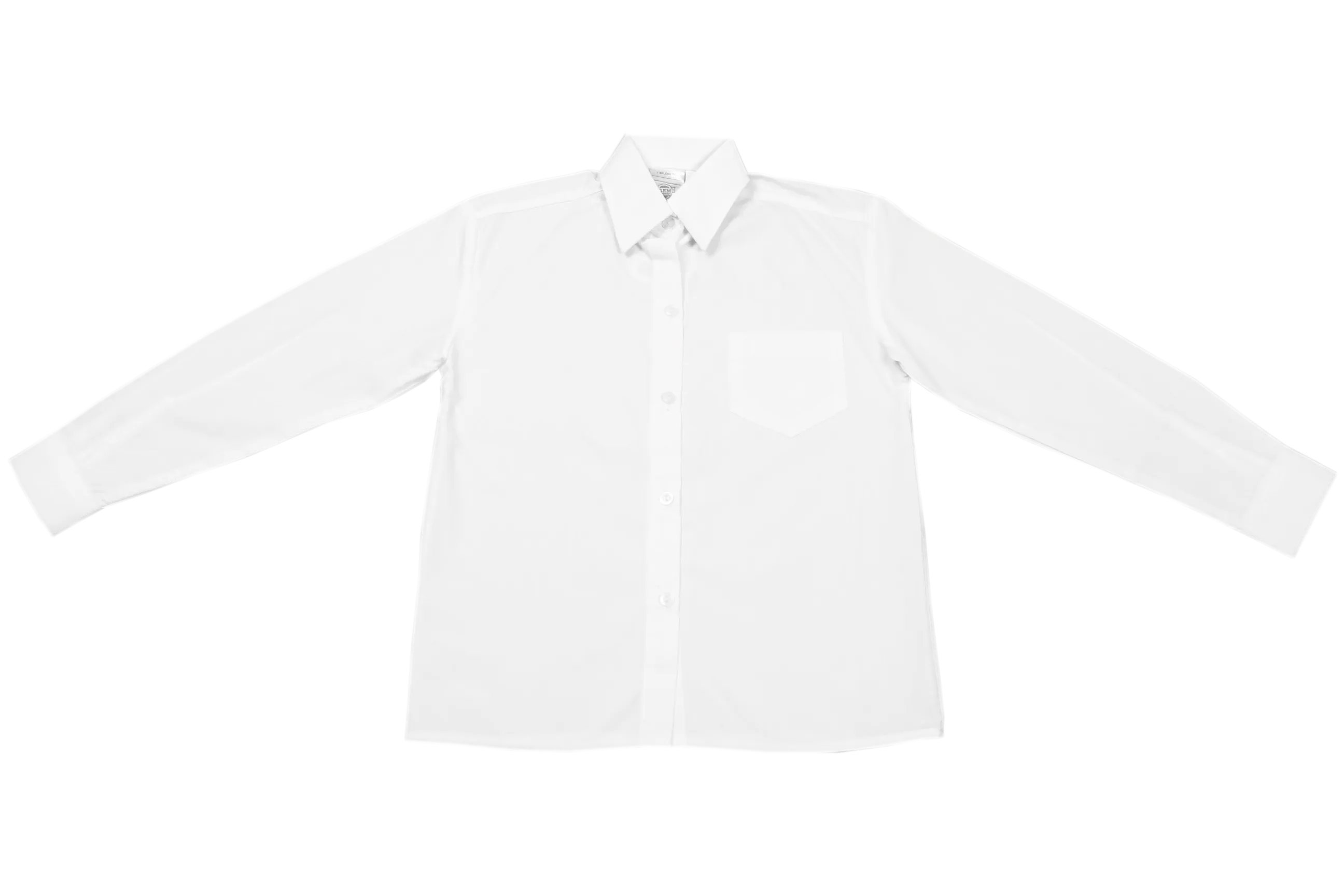 Longsleeve Raised Collar Blouse - White