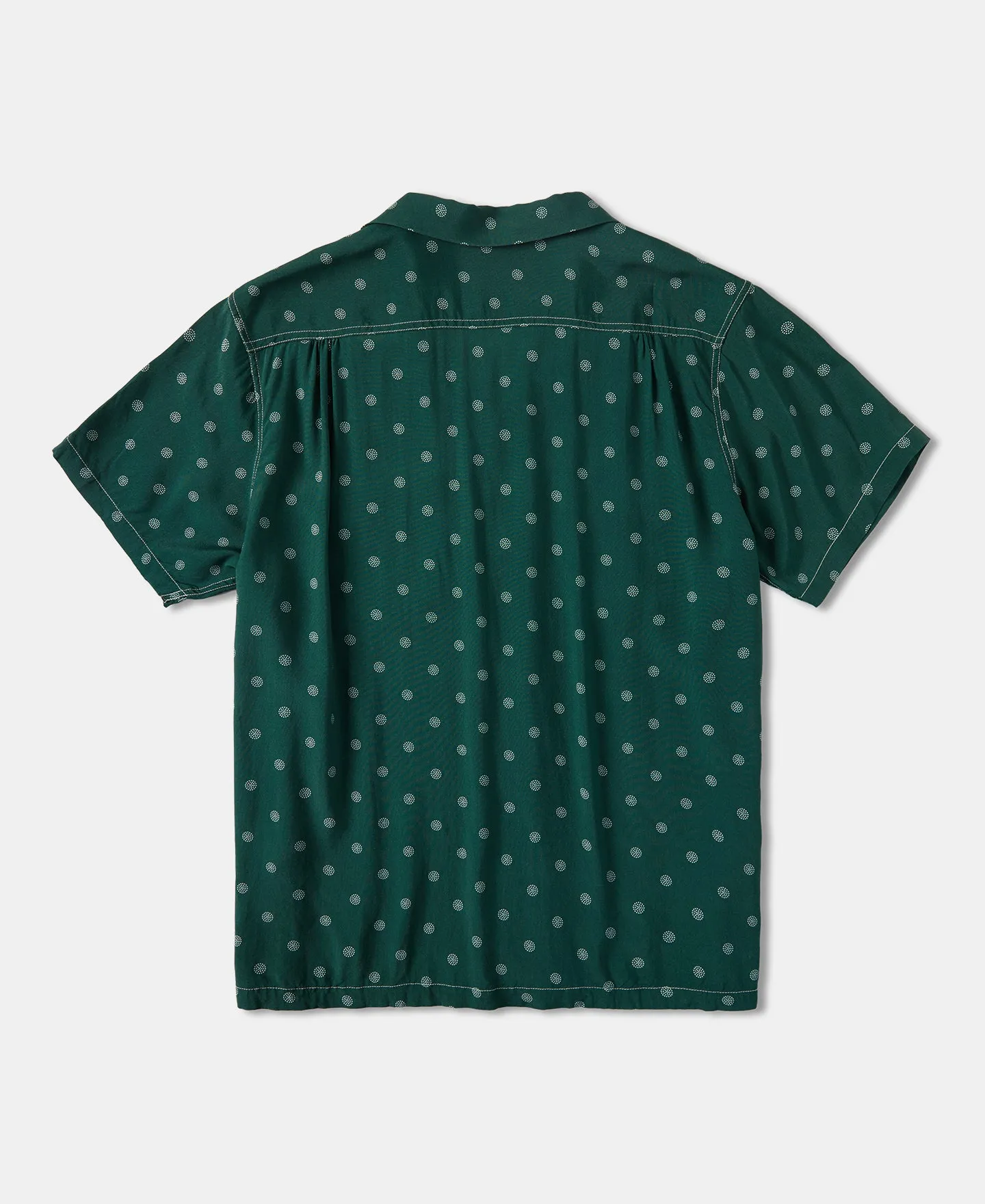 Lot 220 Dotted Open Collar Shirt - Dark Green