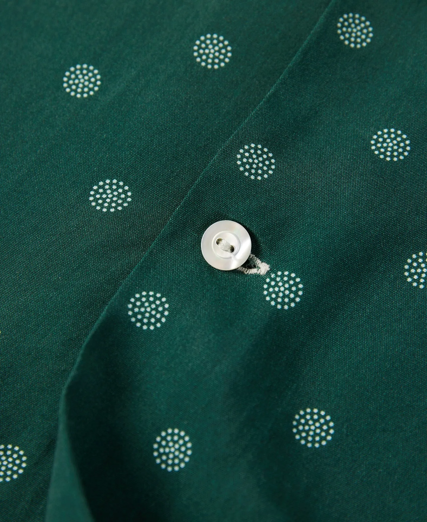 Lot 220 Dotted Open Collar Shirt - Dark Green