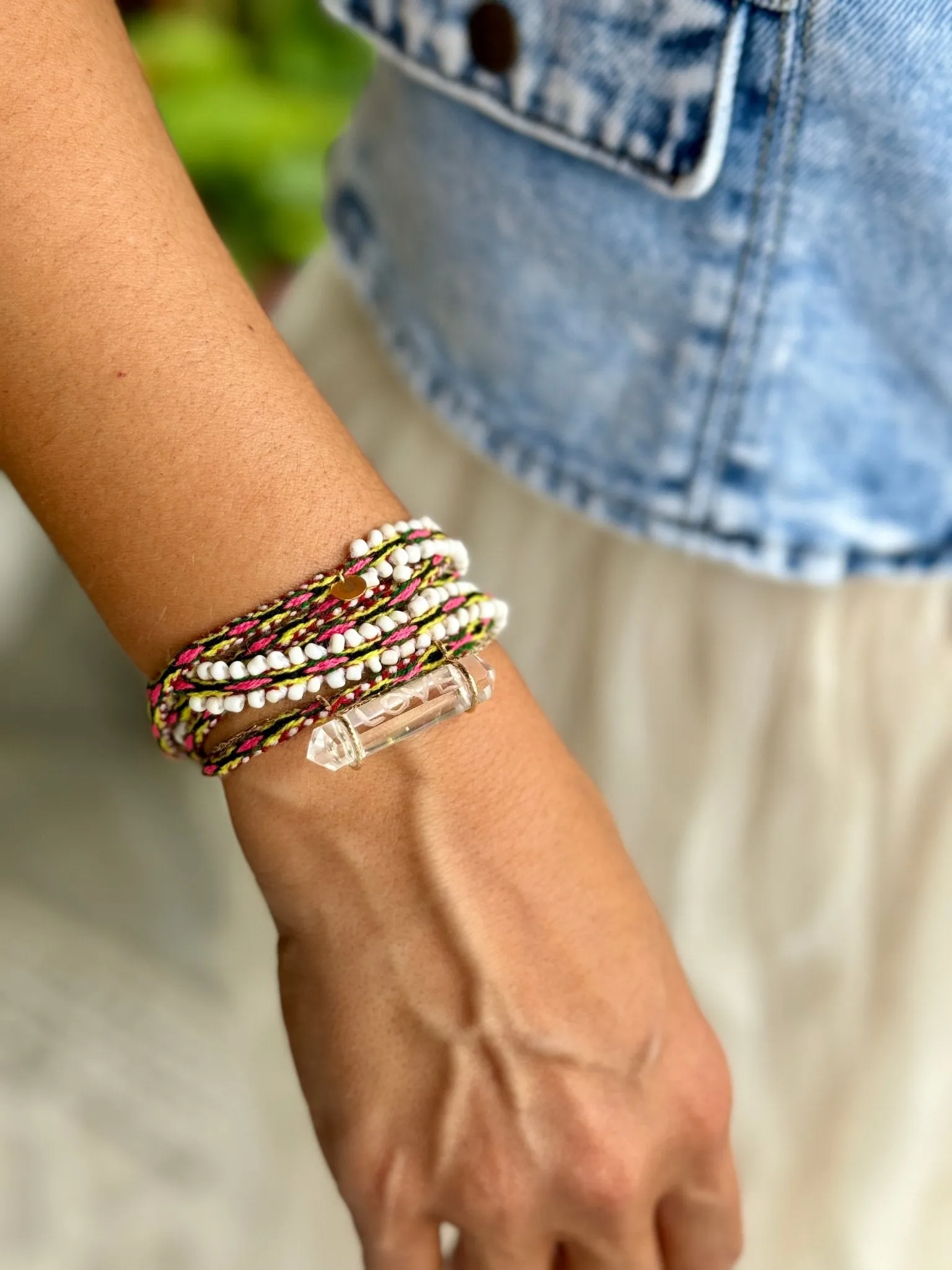 Love Huatana Necklace (Pink/Green) by LA Blonde Aux Bijoux