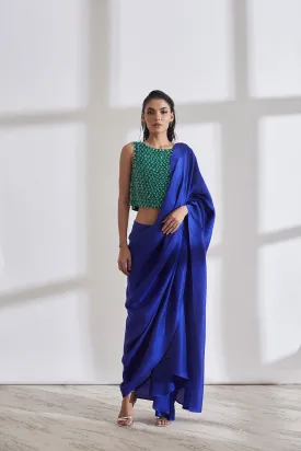 Masai Godet Sari with Chandelier Top