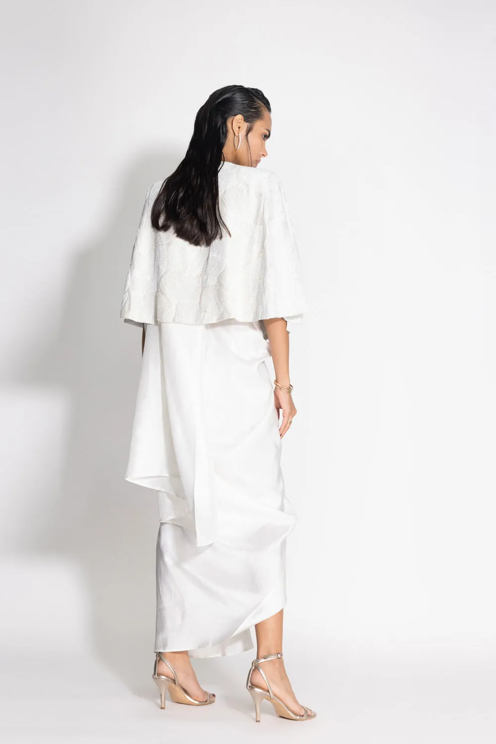 Masai Godet Sari with Masai Top and Wave Cape