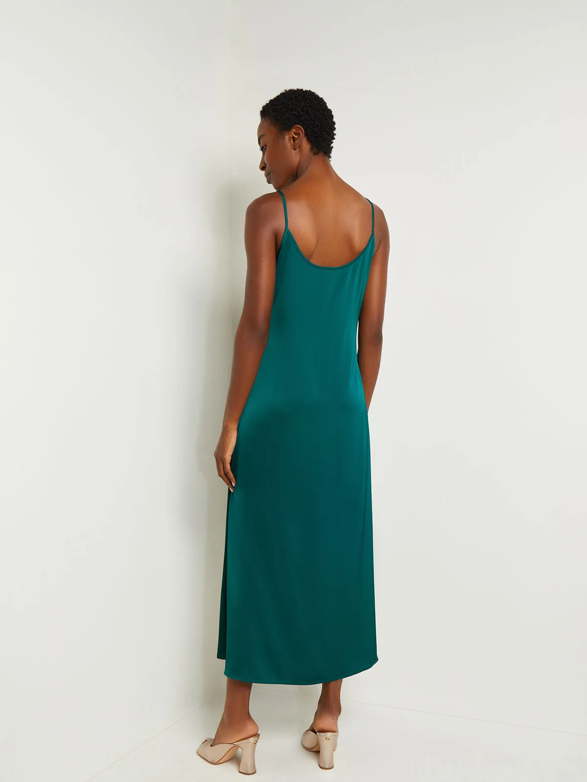 Maxi A-Line Dress - Ruffled Crepe De Chine