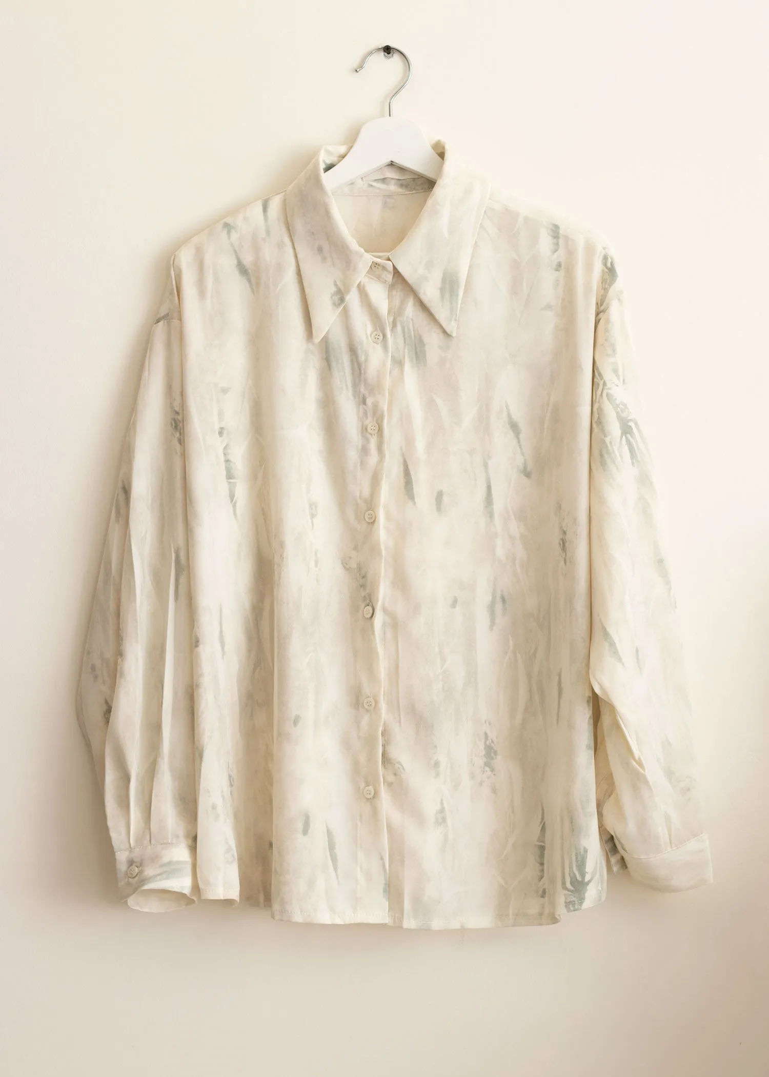 Mint Green Pattern Oversized Blouse