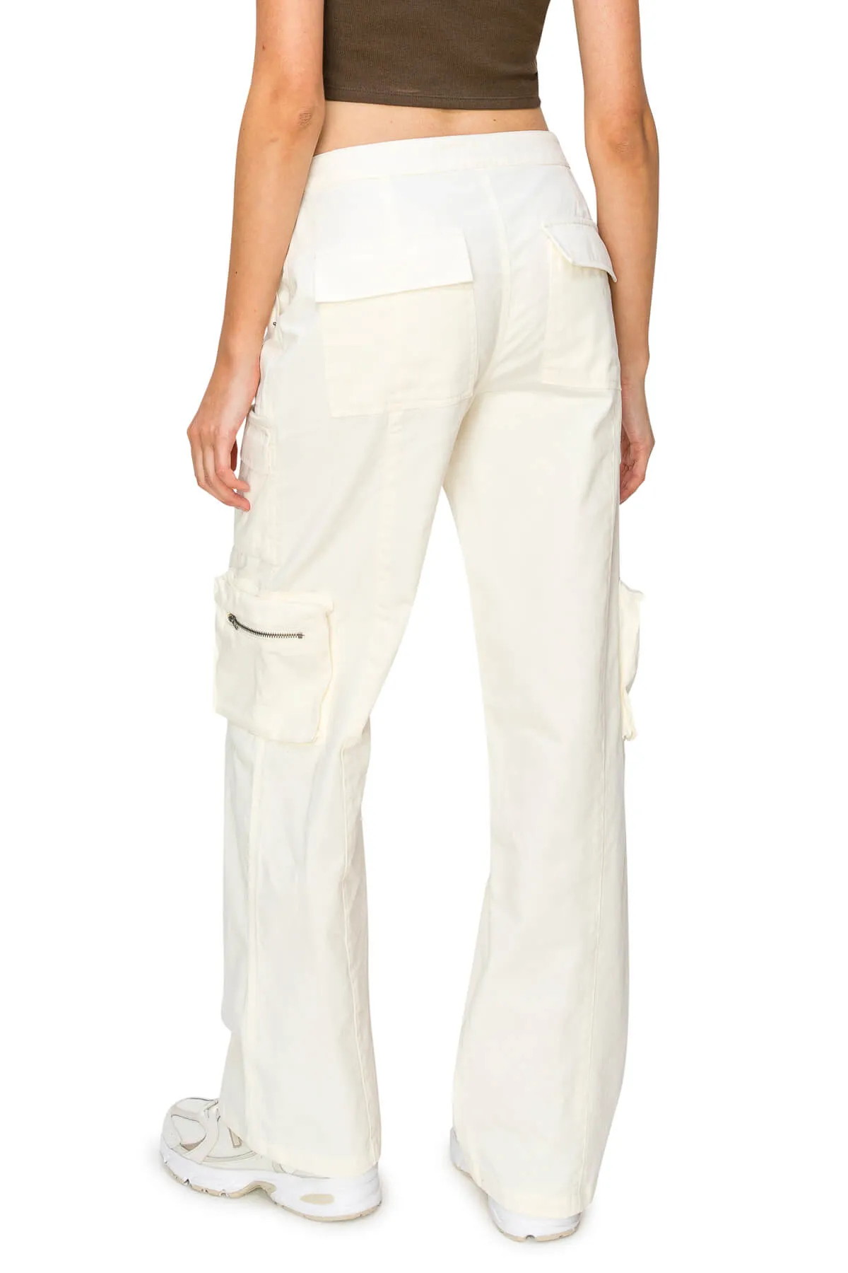 Modern Tech Look Utility Pants - Ecru