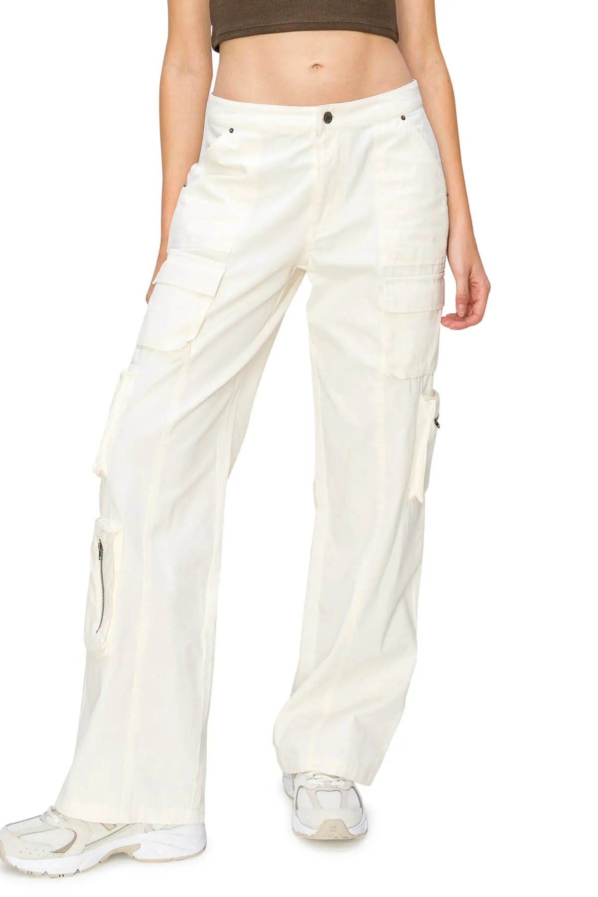 Modern Tech Look Utility Pants - Ecru