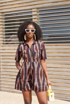 New in African Print Playsuit/Onesis/Romper Suit - Nneka