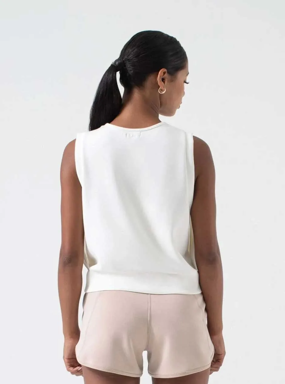 NUX Active Women's Sleek Fabric Tank Top Vest - Coconut White