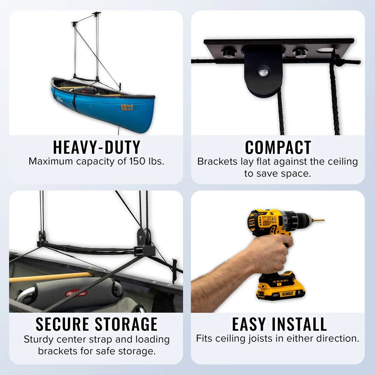 OUTLET | Essential Cargo Box Garage Ceiling Storage Hoist | Holds up to 150 lbs