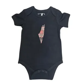 Palestine Tatreez Map Baby Onesie