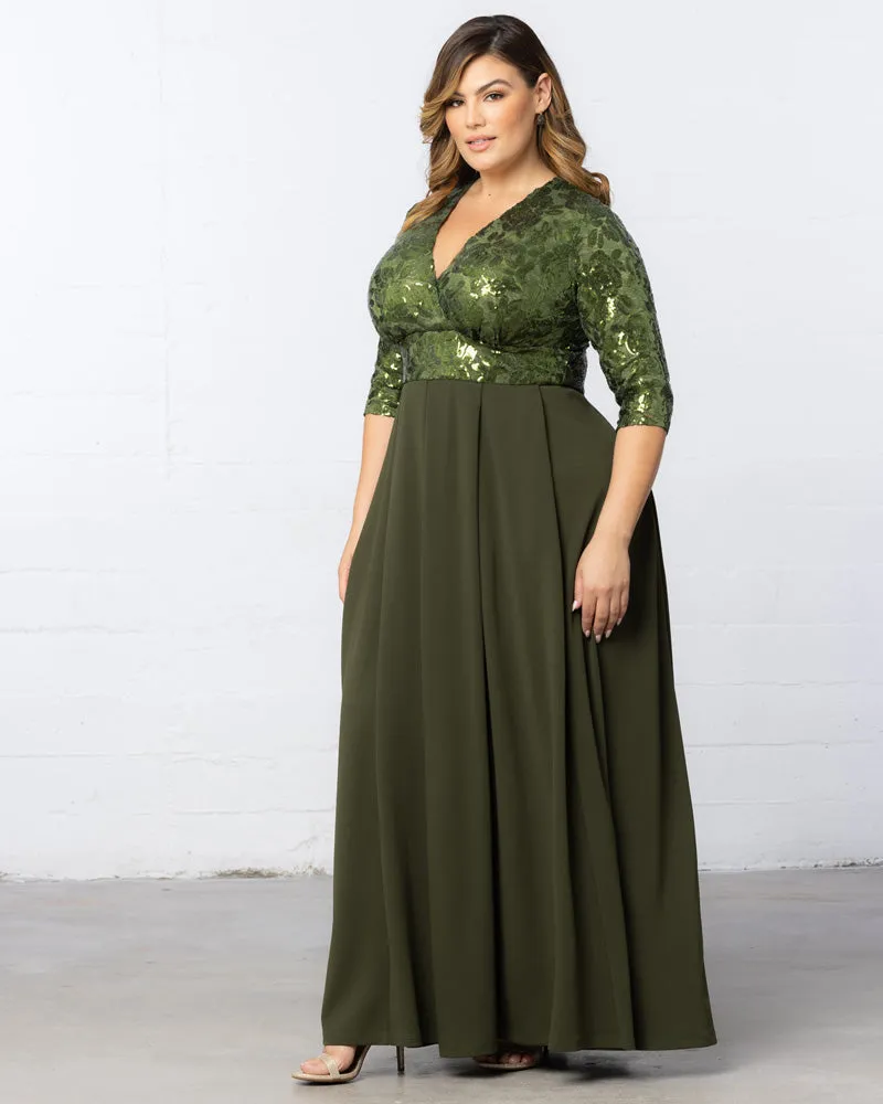 Paris Pleated Sequin Gown