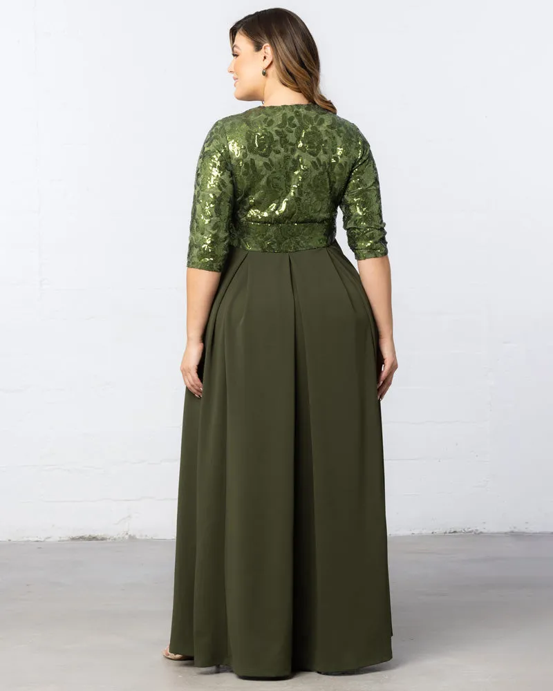 Paris Pleated Sequin Gown