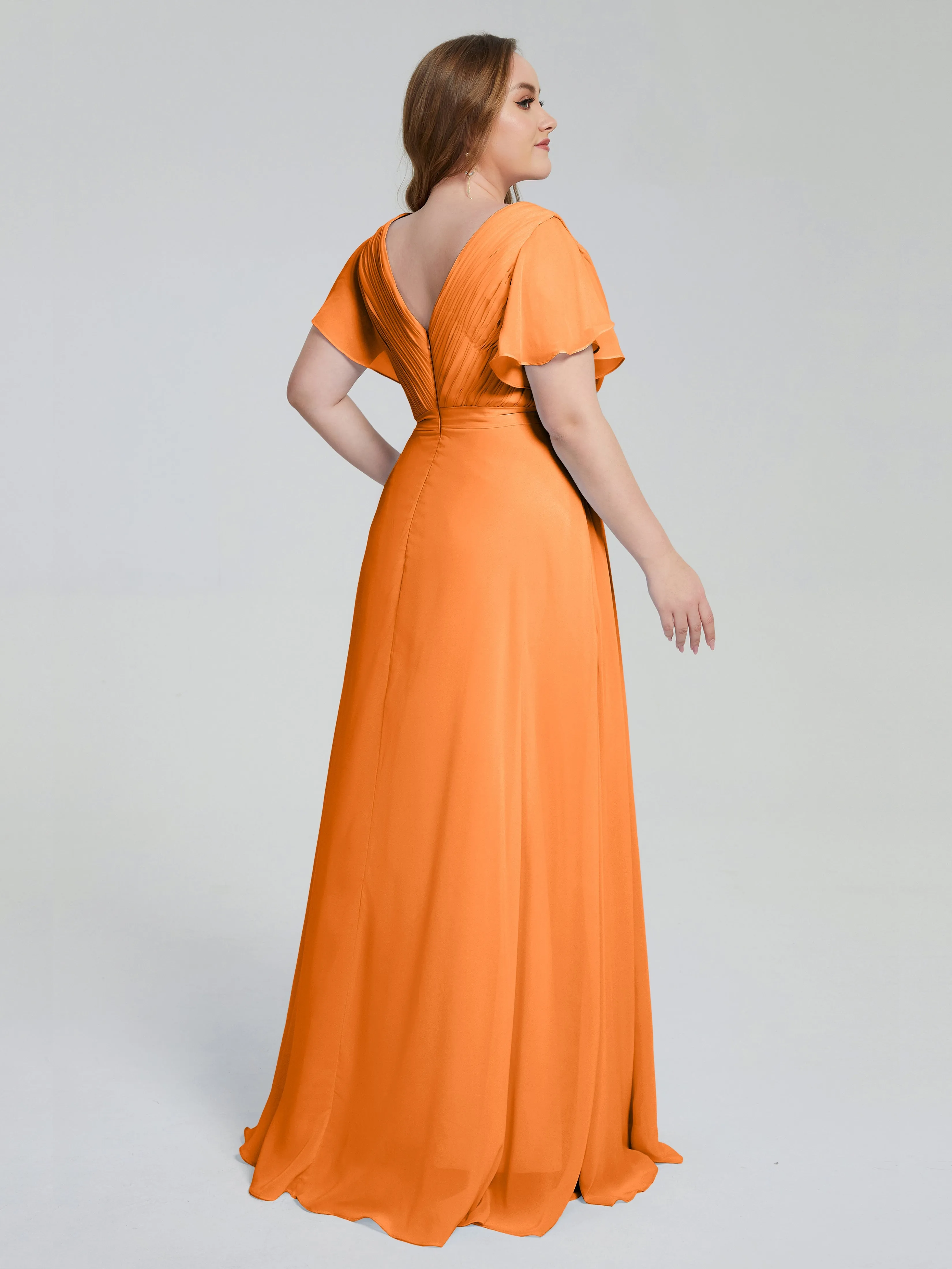 Plus Size Long Bridesmaid Dresses with Sleeves