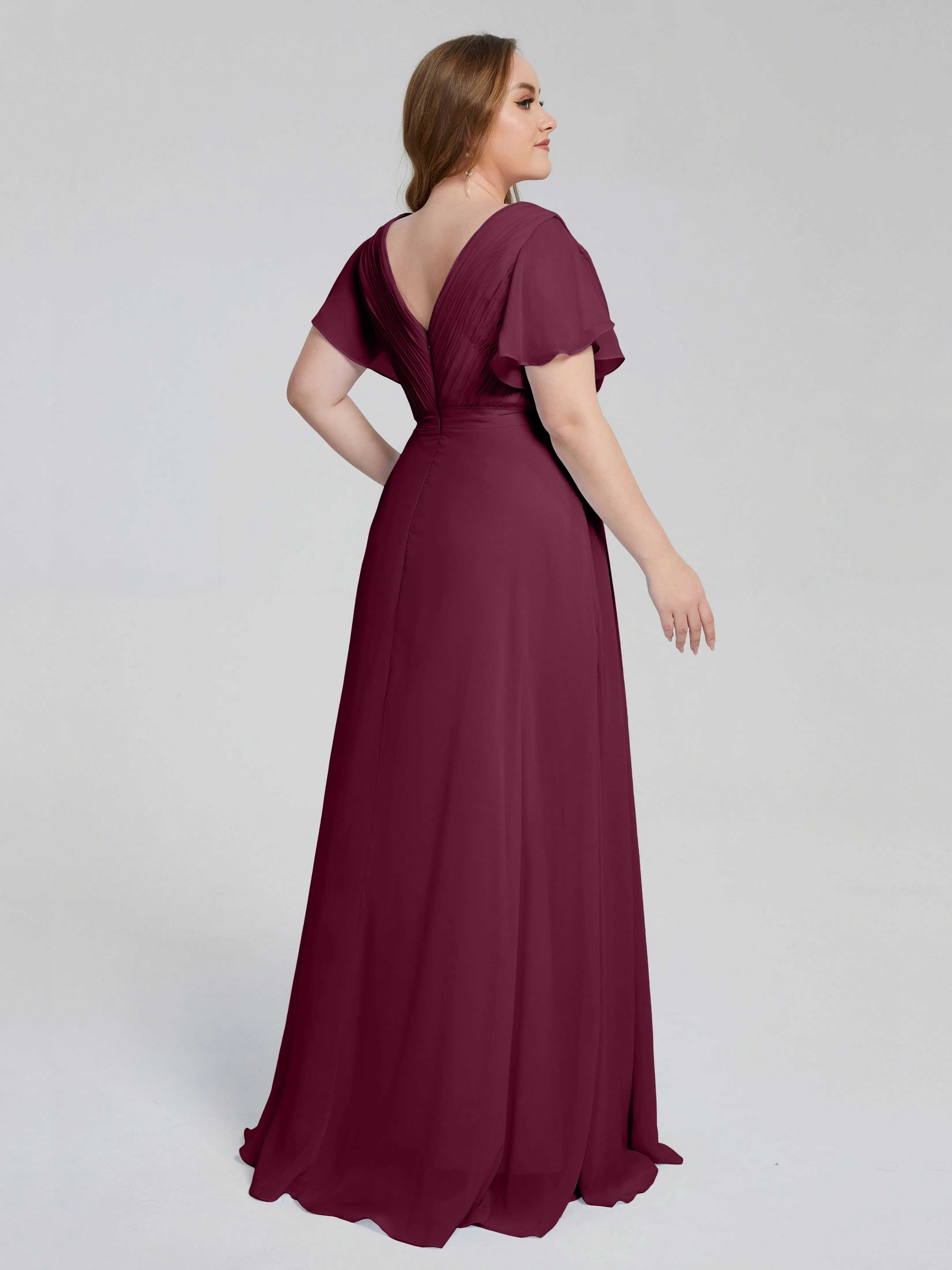 Plus Size Long Bridesmaid Dresses with Sleeves