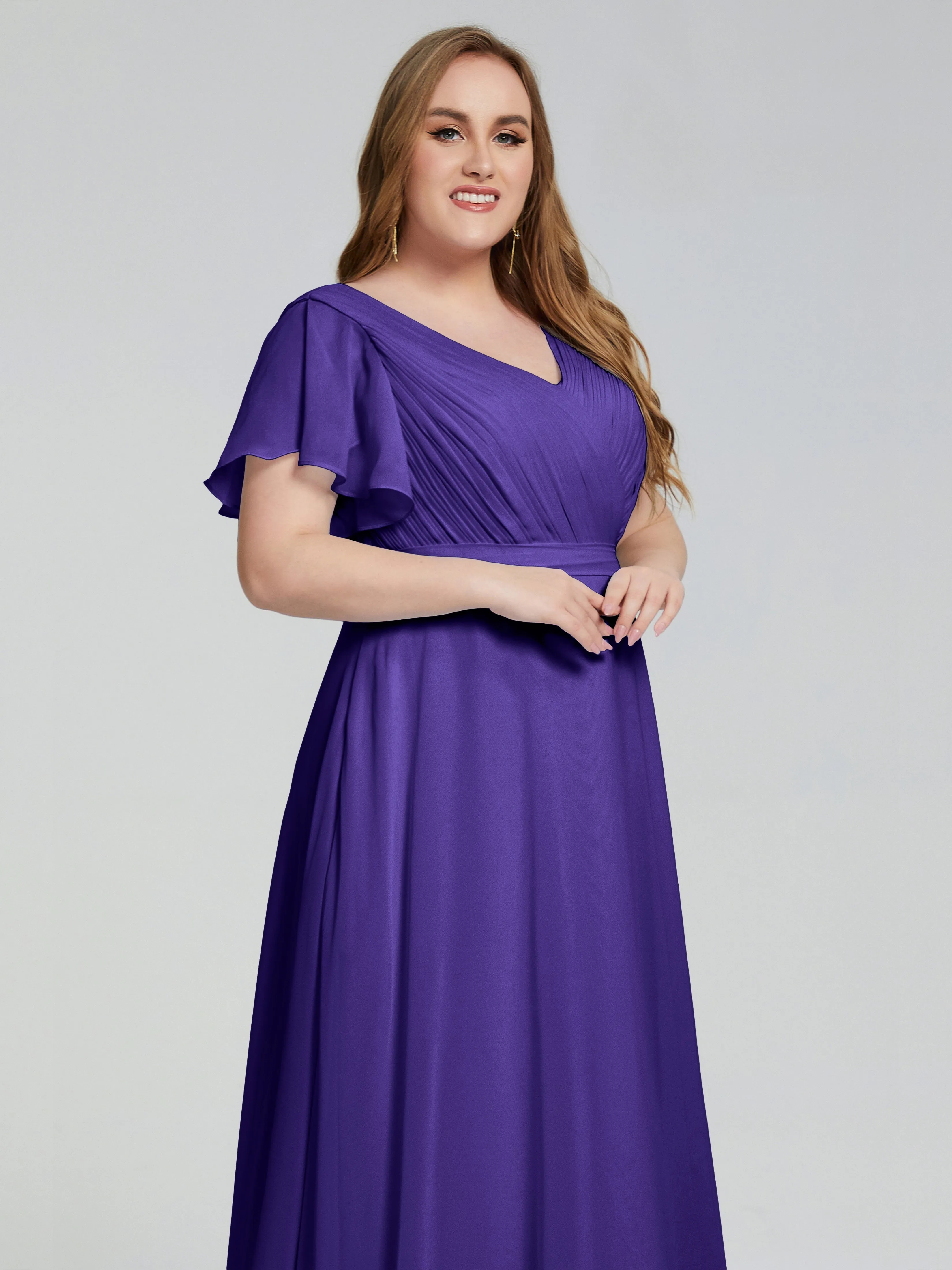 Plus Size Long Bridesmaid Dresses with Sleeves