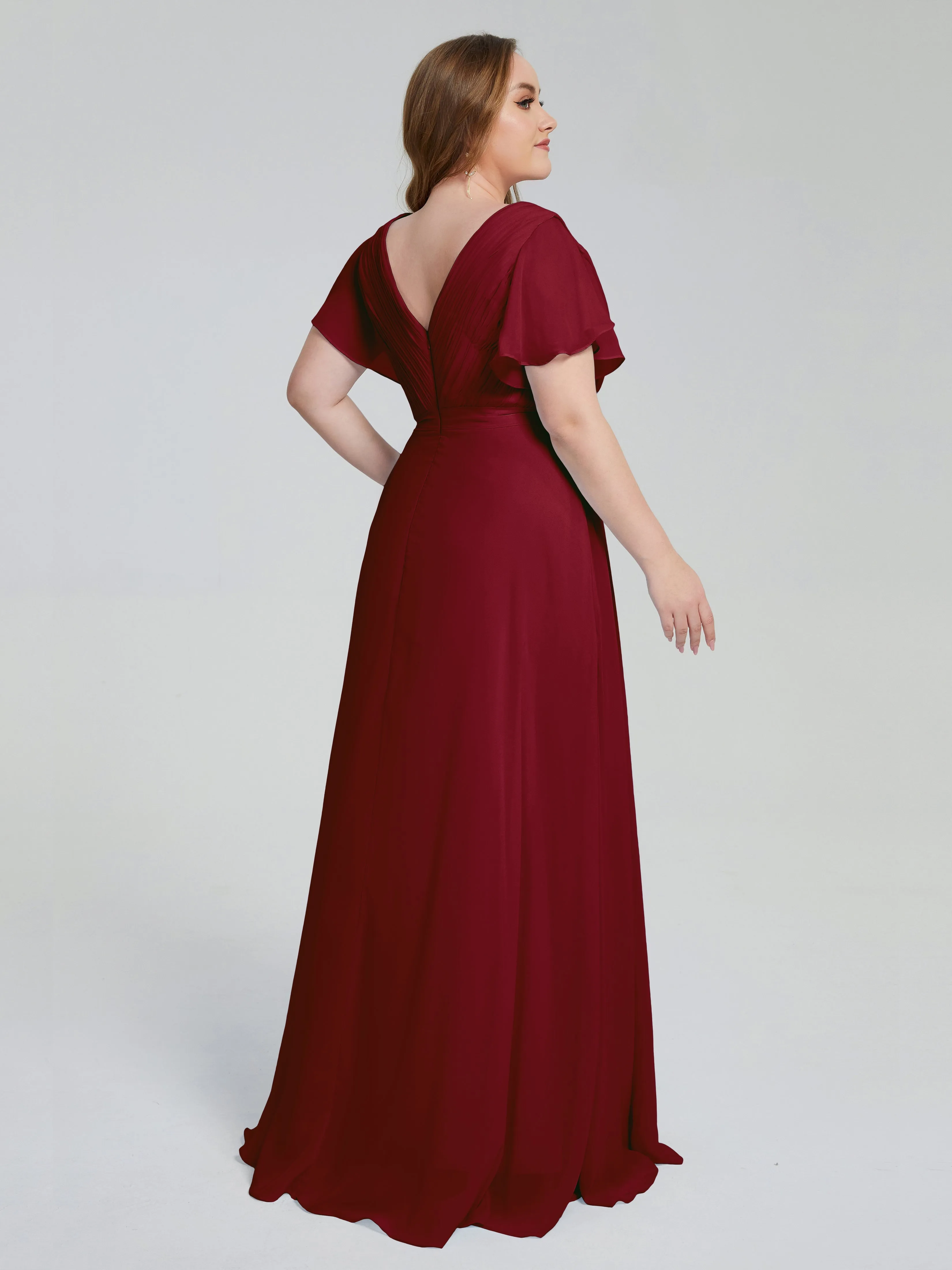 Plus Size Long Bridesmaid Dresses with Sleeves
