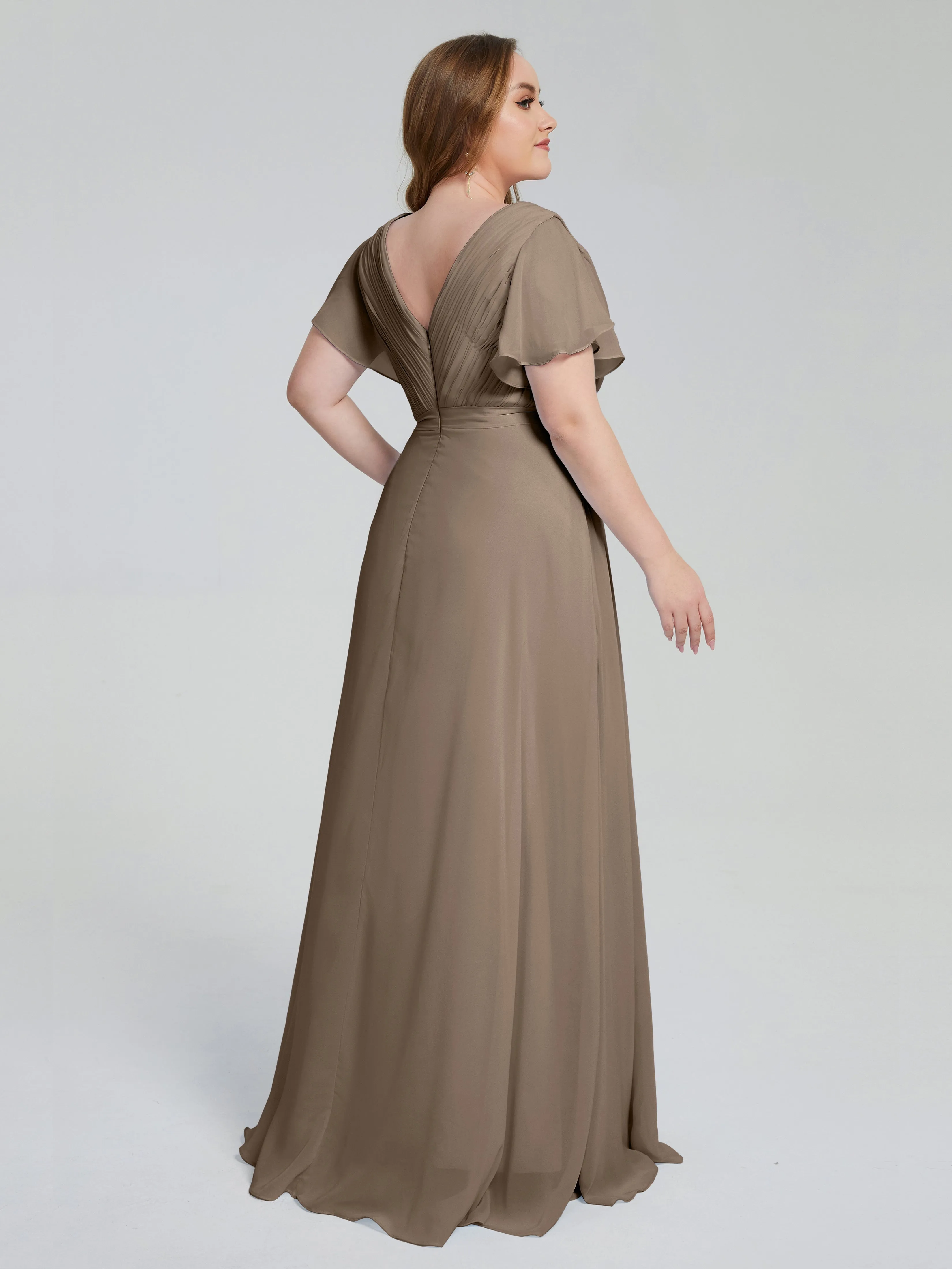 Plus Size Long Bridesmaid Dresses with Sleeves